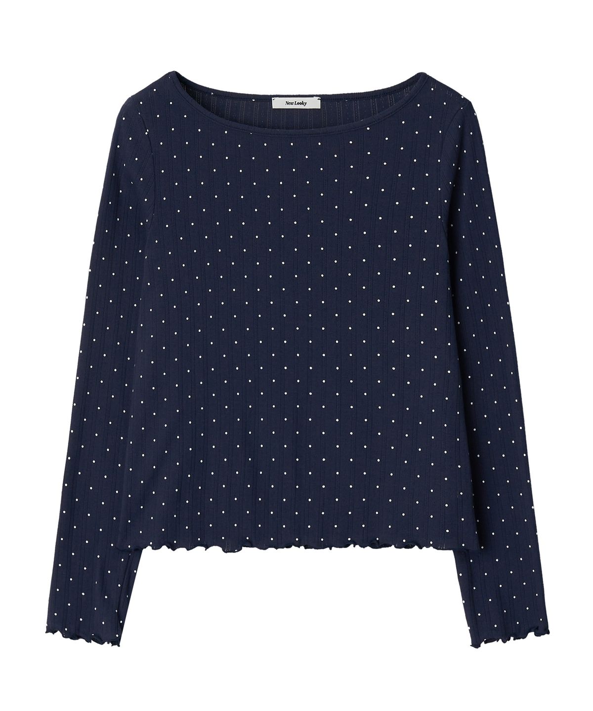 뉴루키(NEW LOOKY) Dot eyelet t-shirt _Navy
