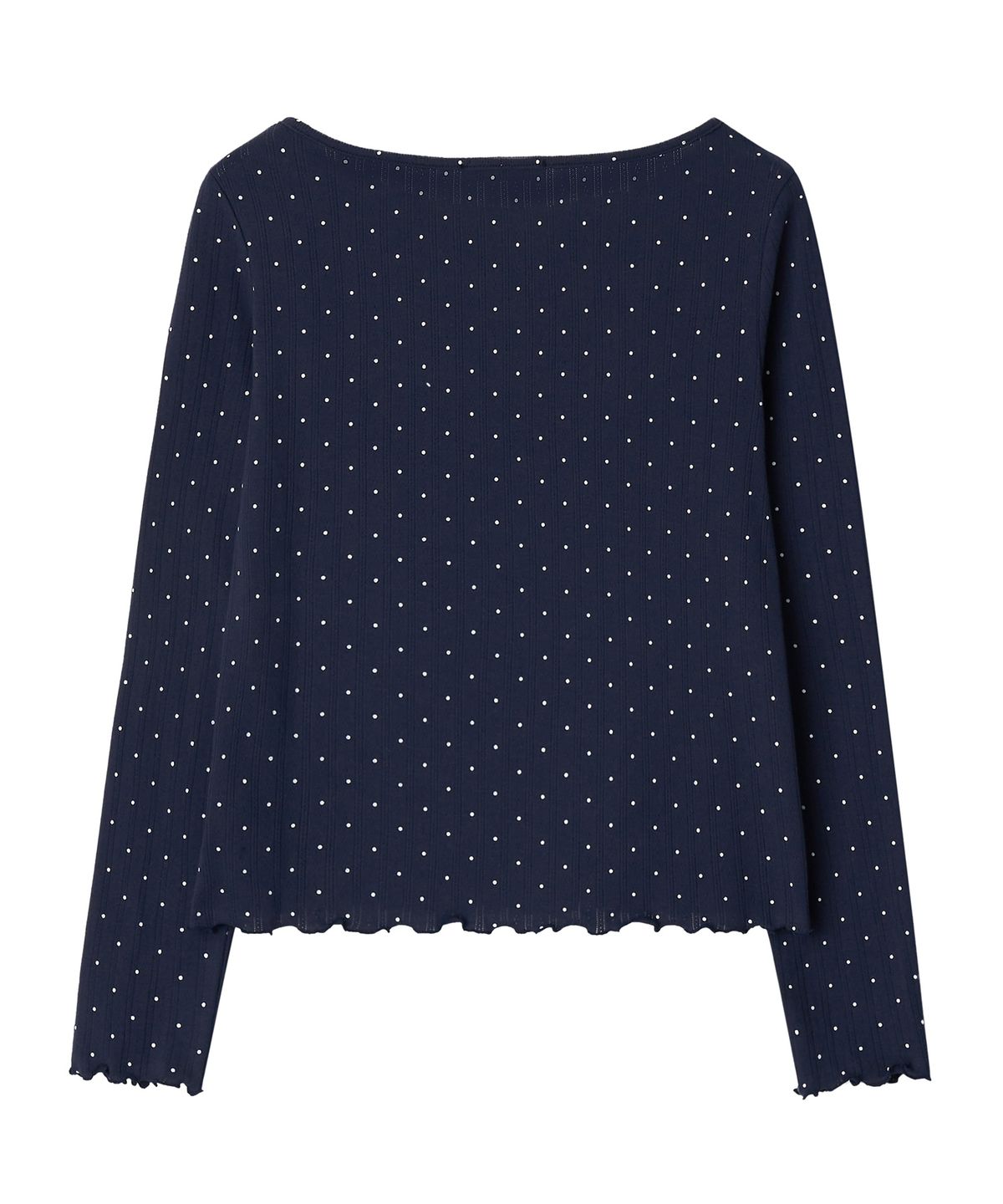 뉴루키(NEW LOOKY) Dot eyelet t-shirt _Navy