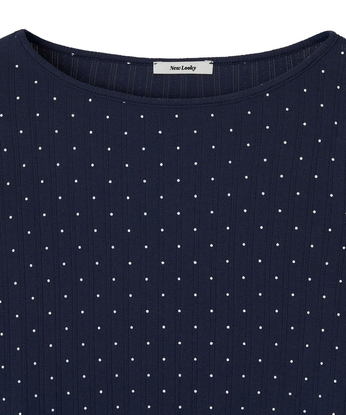 뉴루키(NEW LOOKY) Dot eyelet t-shirt _Navy