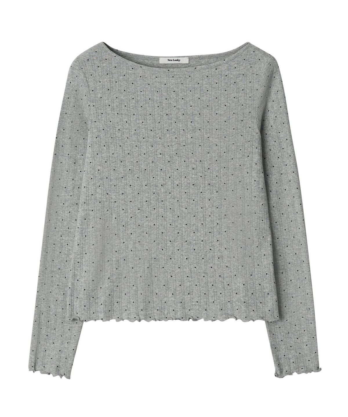 뉴루키(NEW LOOKY) Dot eyelet t-shirt _Melange grey