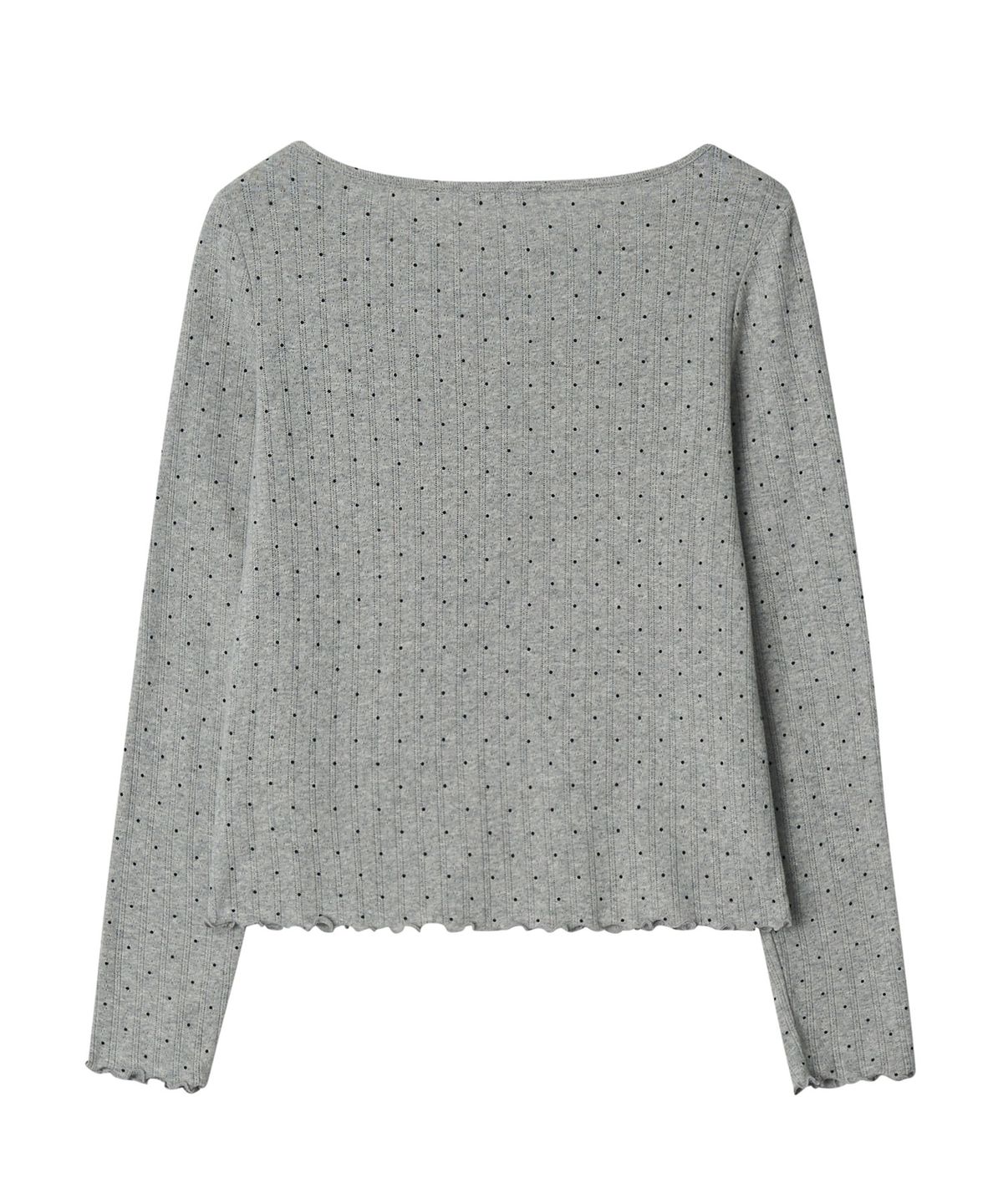 뉴루키(NEW LOOKY) Dot eyelet t-shirt _Melange grey