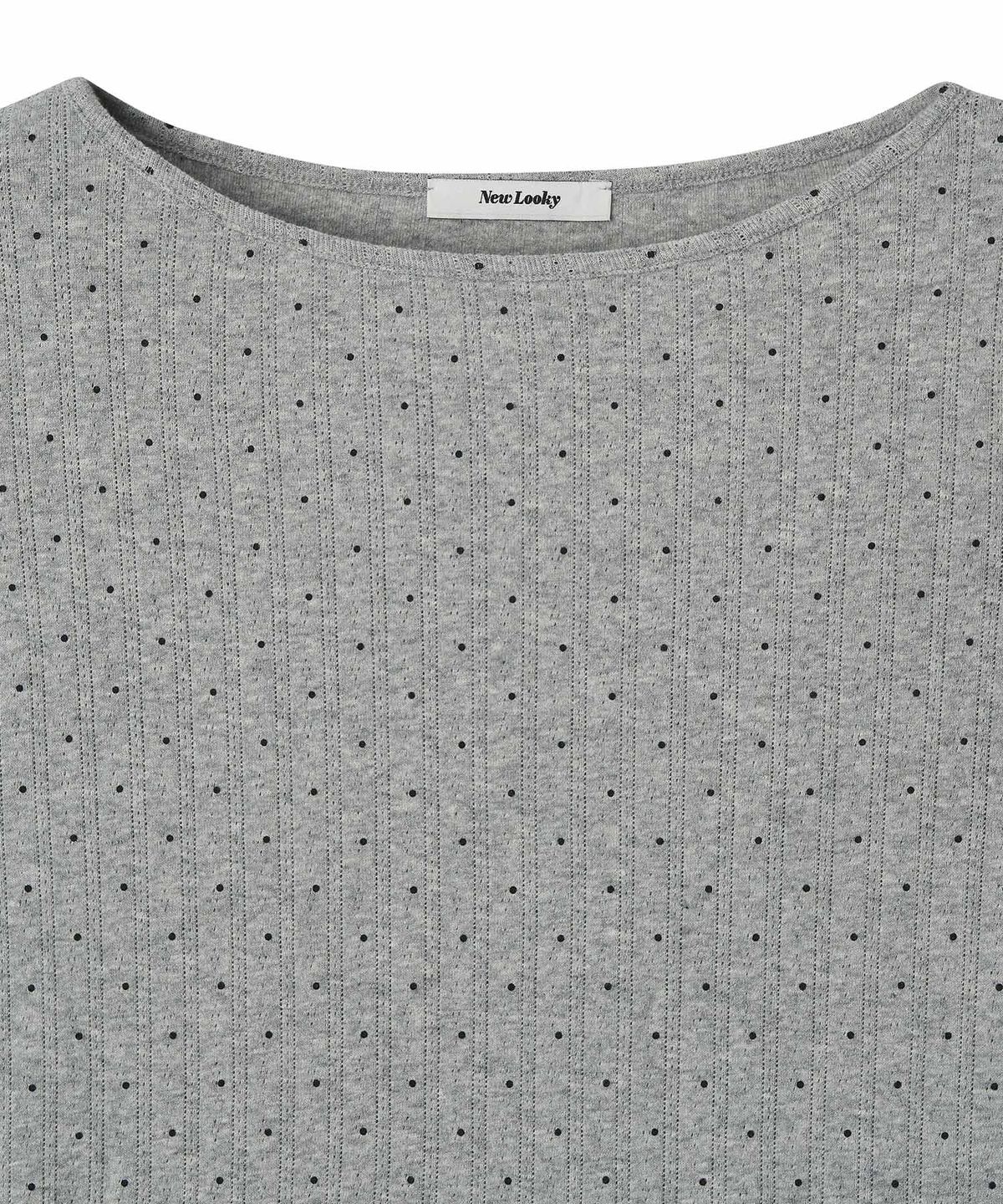 뉴루키(NEW LOOKY) Dot eyelet t-shirt _Melange grey