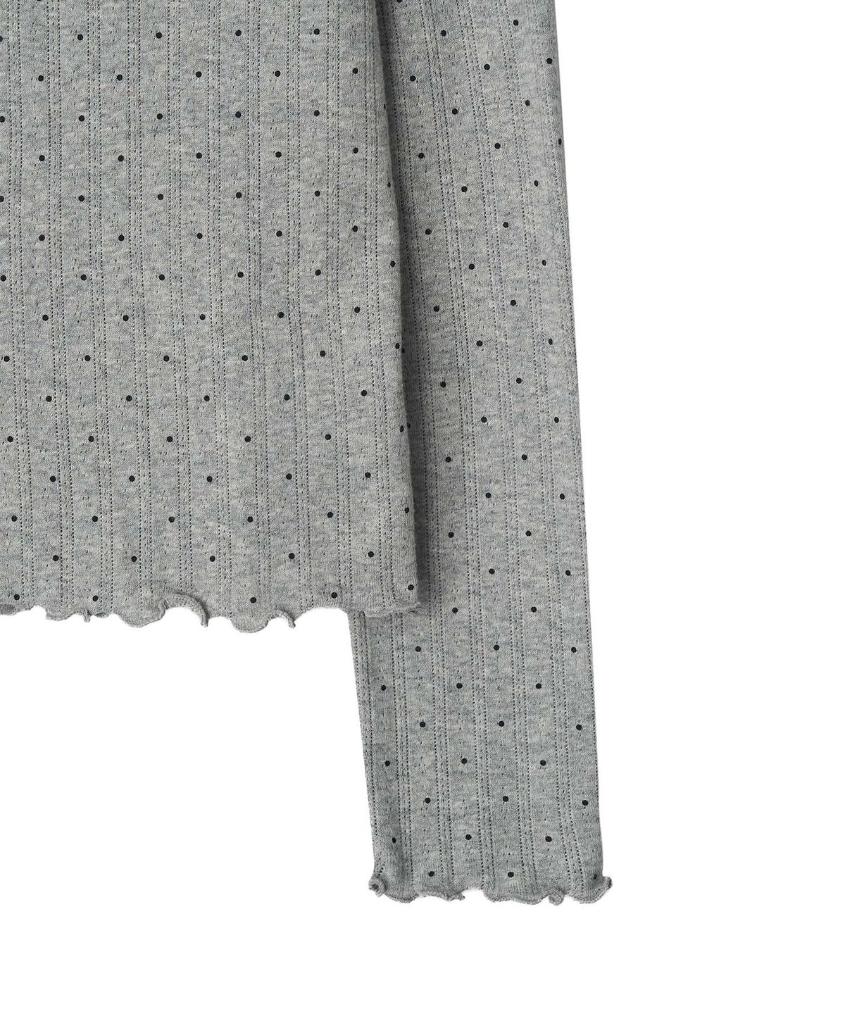 뉴루키(NEW LOOKY) Dot eyelet t-shirt _Melange grey