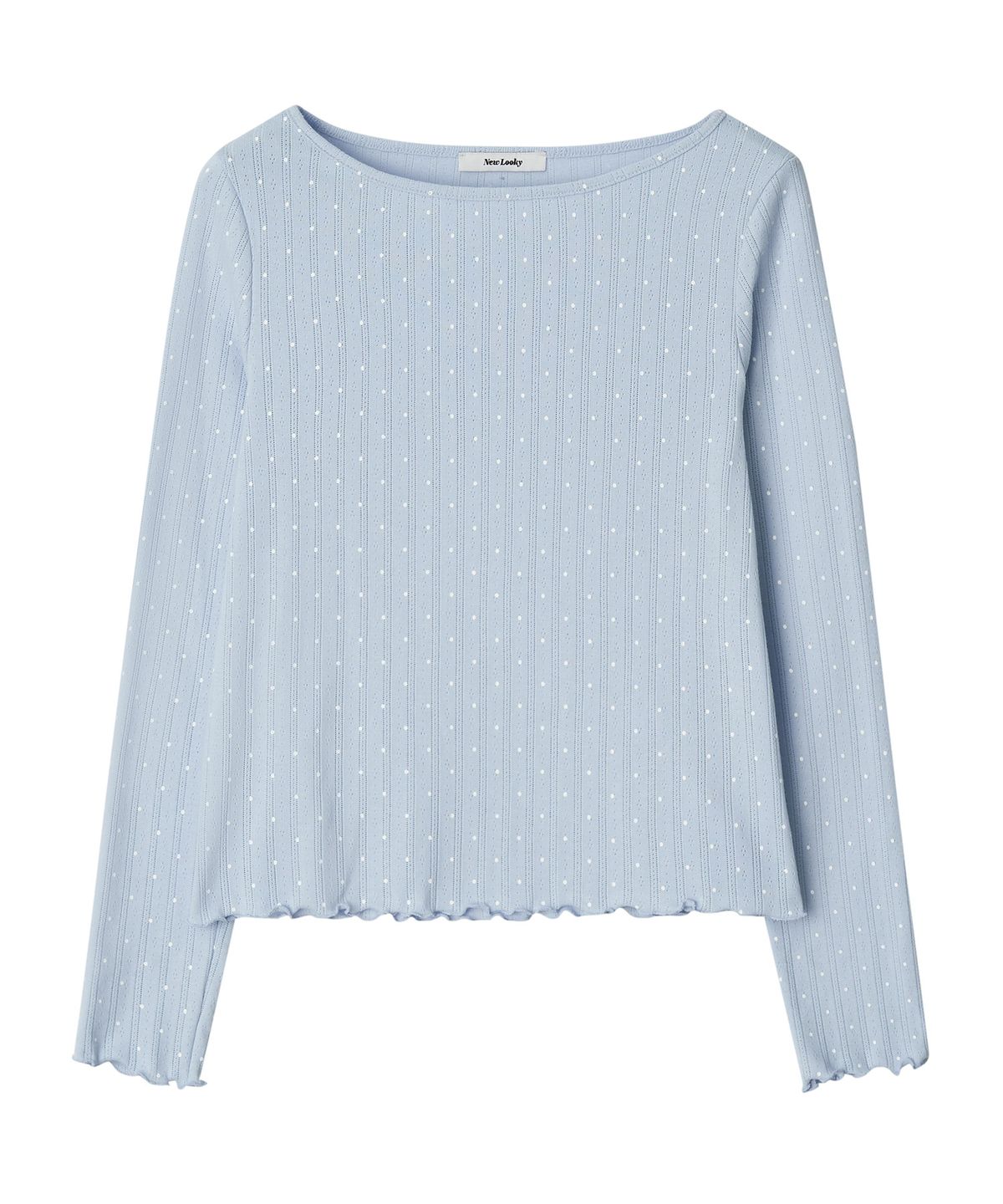 뉴루키(NEW LOOKY) Dot eyelet t-shirt _Light blue