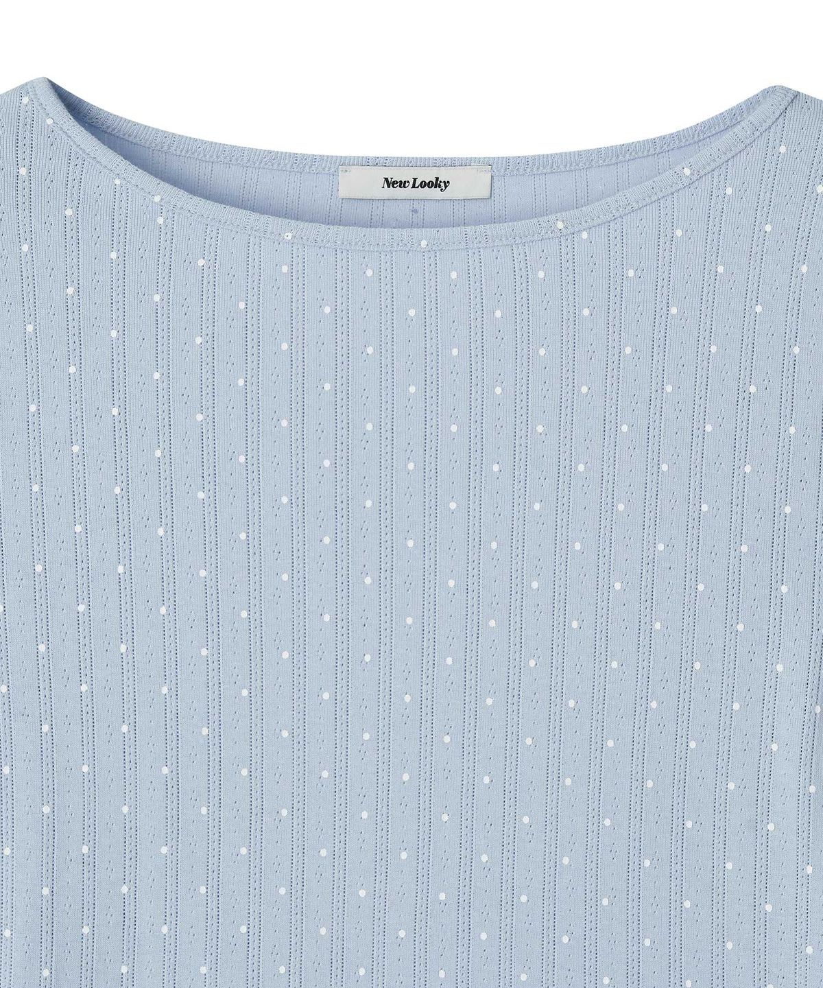 뉴루키(NEW LOOKY) Dot eyelet t-shirt _Light blue