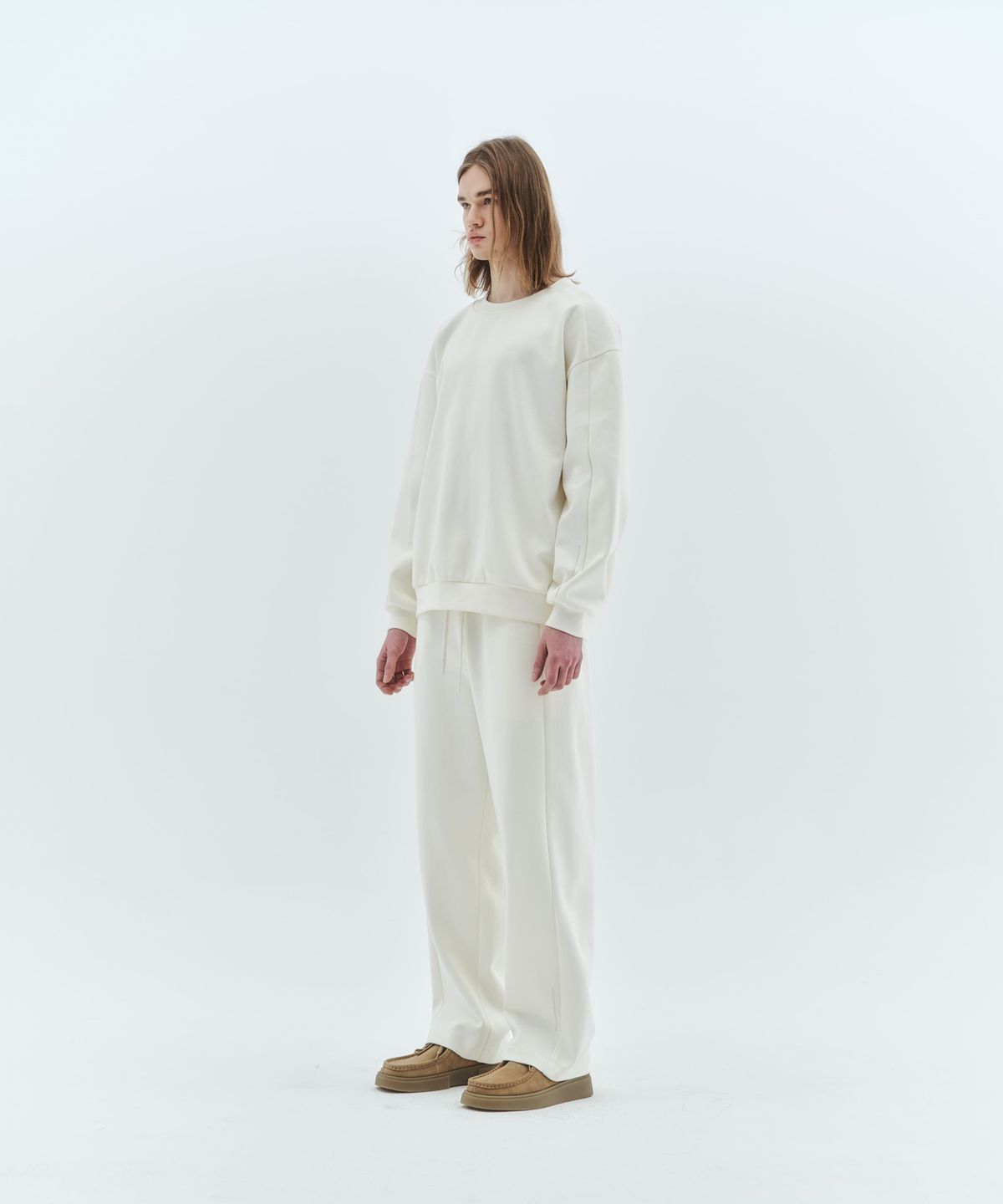 밀라코드(MILACODE) Wide-Fit Pullover Set-up (O/WHITE)