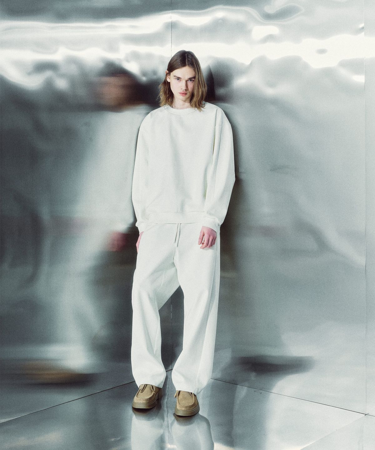 밀라코드(MILACODE) Wide-Fit Pullover Set-up (O/WHITE)