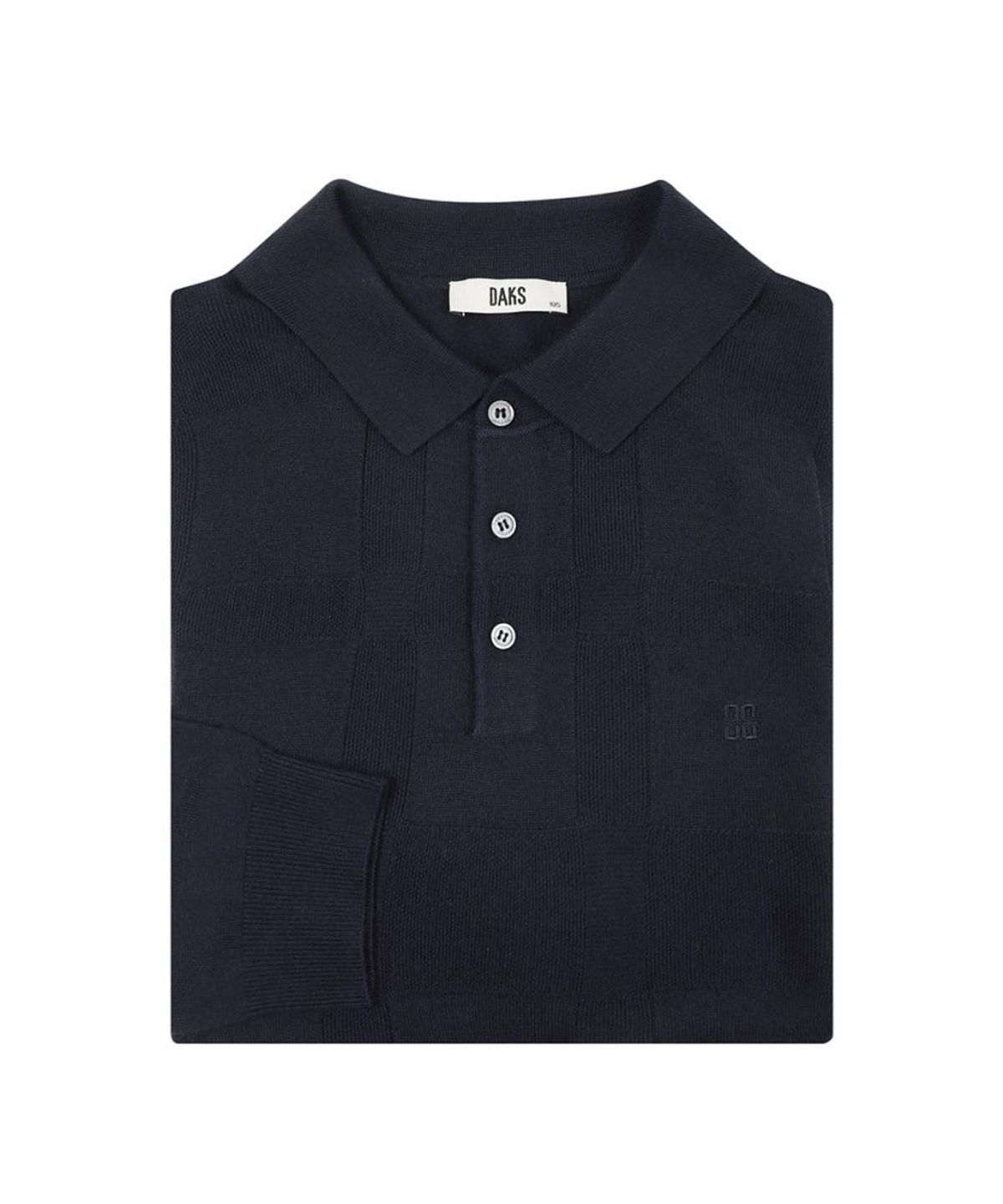 닥스셔츠(DAKS SHIRTS) 울혼방 조직믹스 빅체크 카라니트_DMP1SWTL201N1