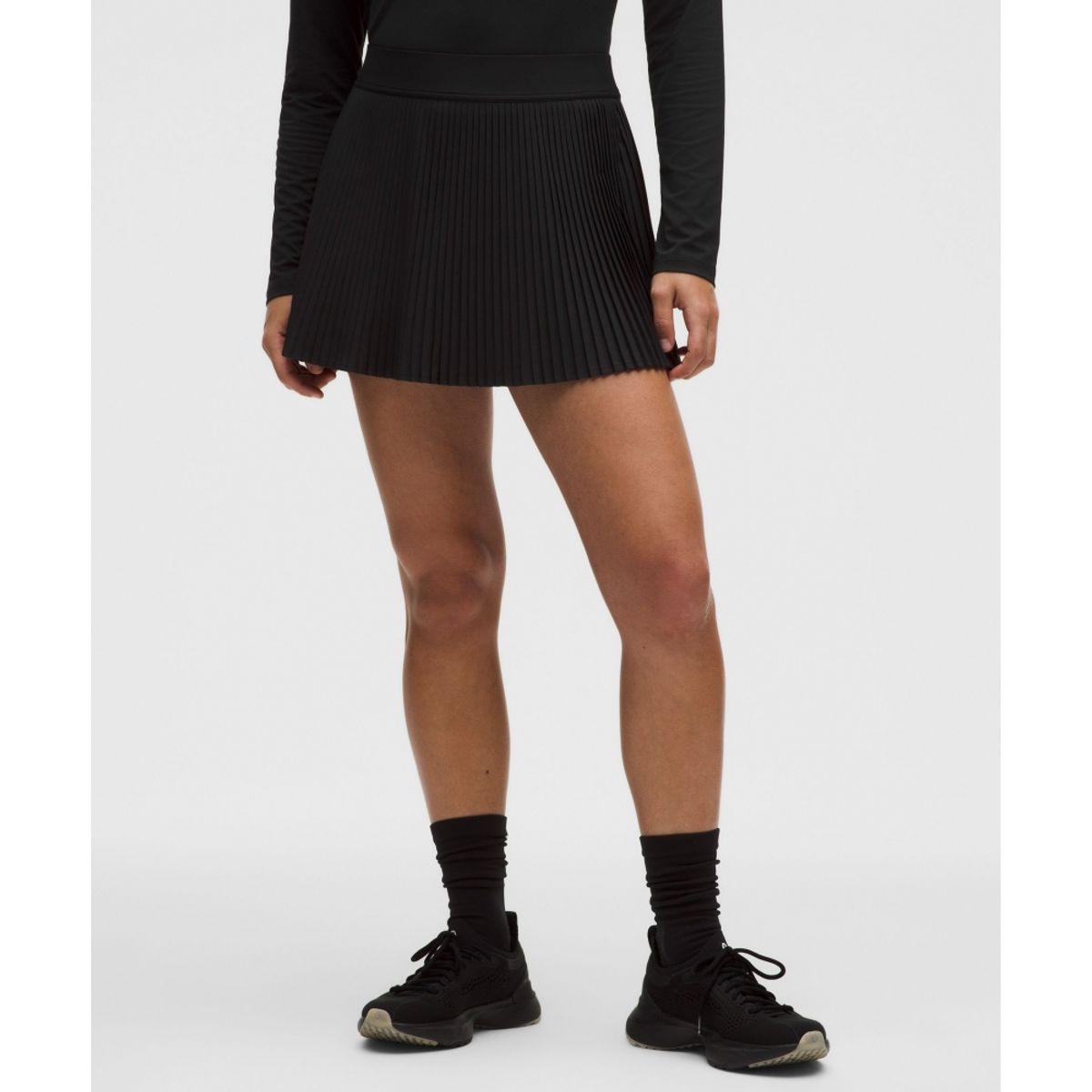 룰루레몬(LULULEMON) 리플리트 하이라이즈 플리티드 테니스 스커트  BLK