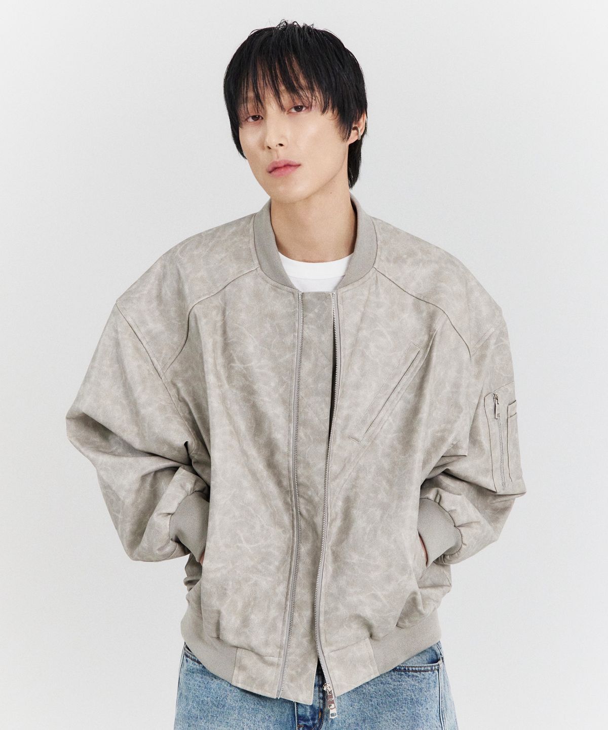 포스센스티브(FORCESENSITIVE) FORCE LEATHER MA-1 (GR)