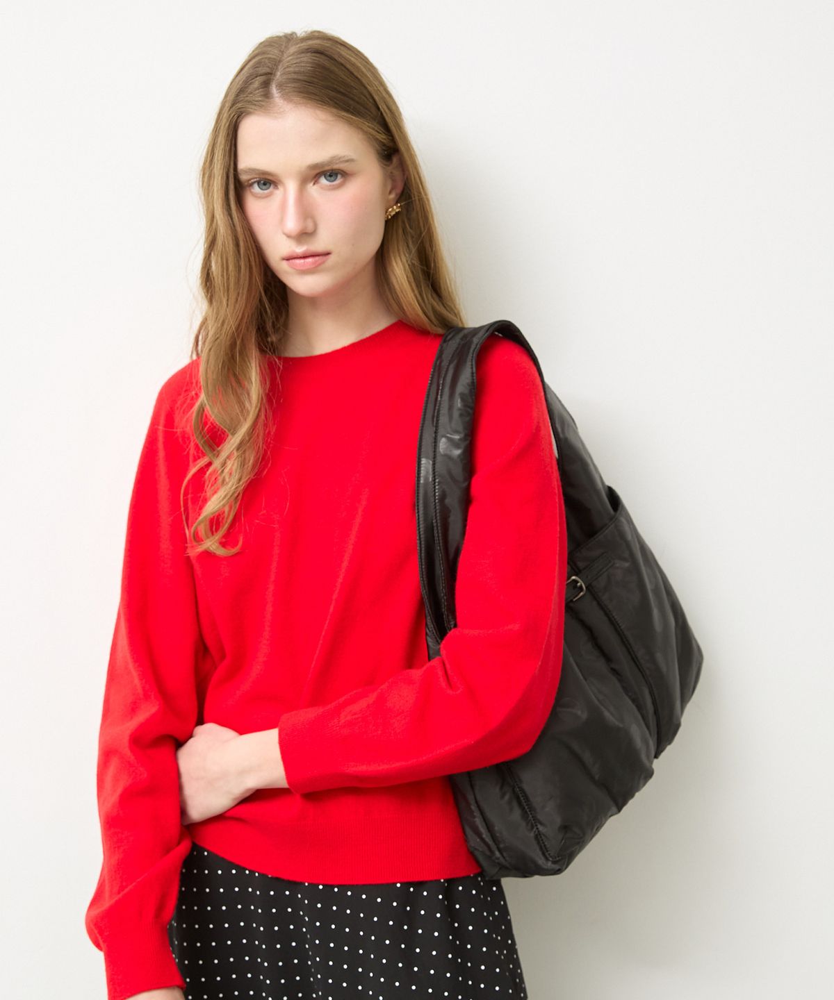 뉴루키(NEW LOOKY) Dot Point Hobo bag _Black
