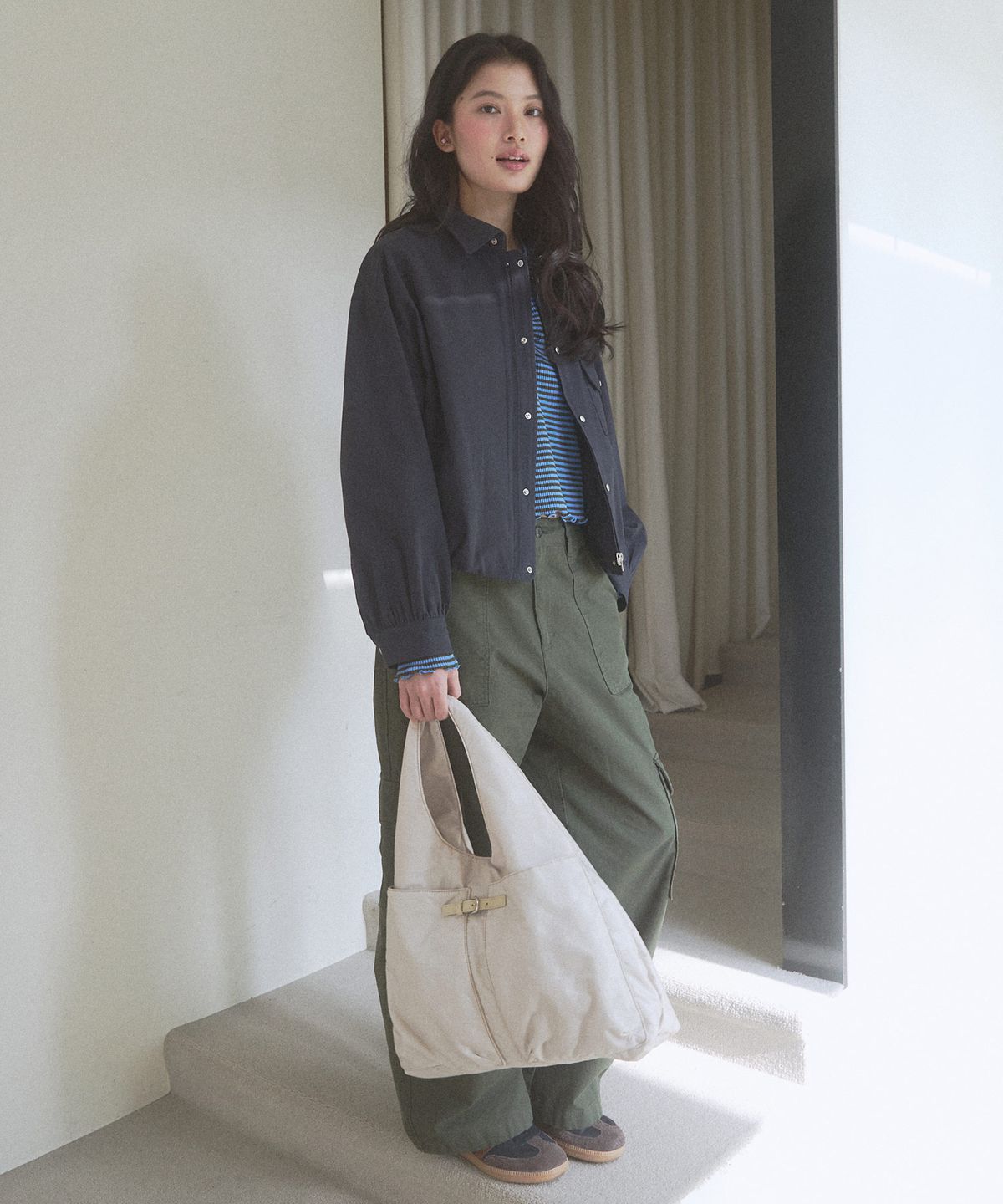 뉴루키(NEW LOOKY) Dot Point Hobo bag _Beige