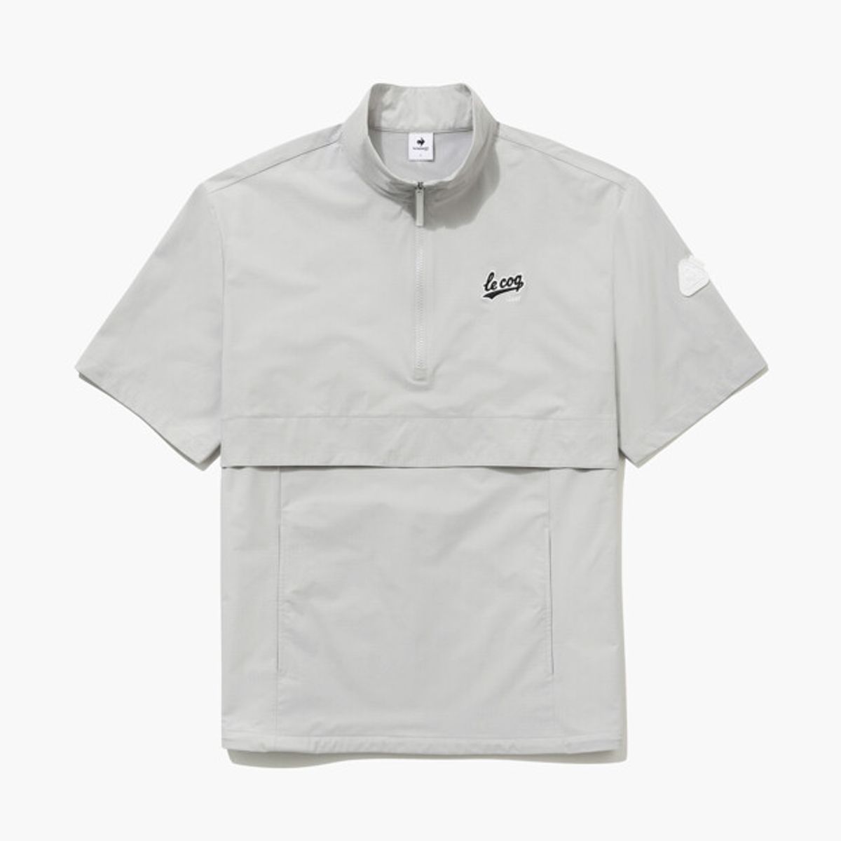 르꼬끄 골프(LECOQ GOLF) 남성 우븐 반집업 반팔 아노락 _LGRY GR121MBL31