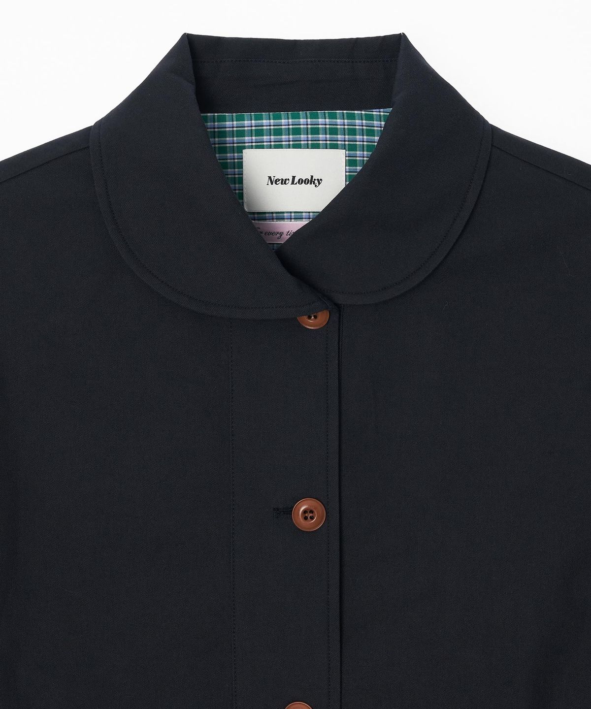 뉴루키(NEW LOOKY) Round collar jumper_Navy