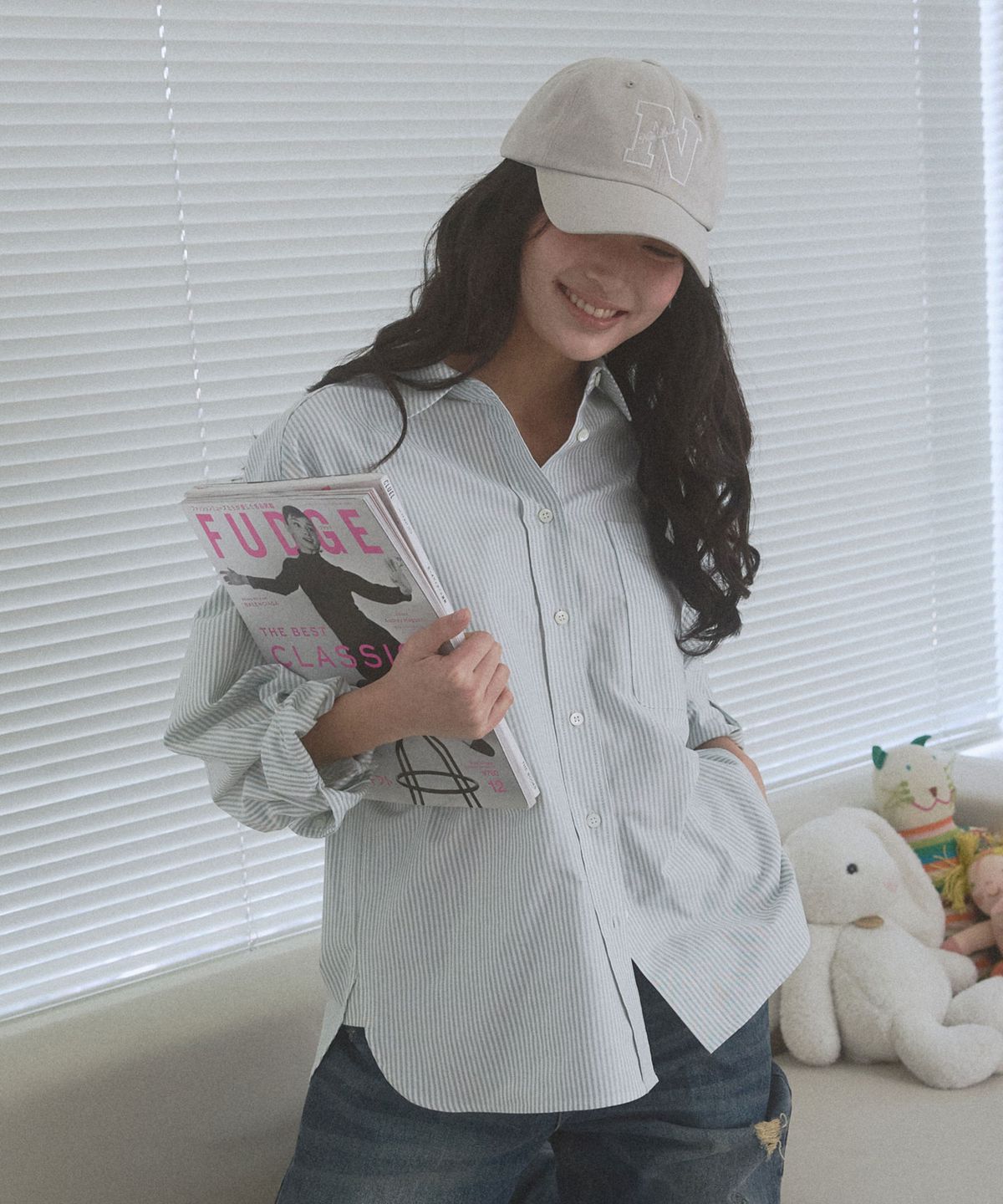 뉴루키(NEW LOOKY) Loose fit shirt_ Light green