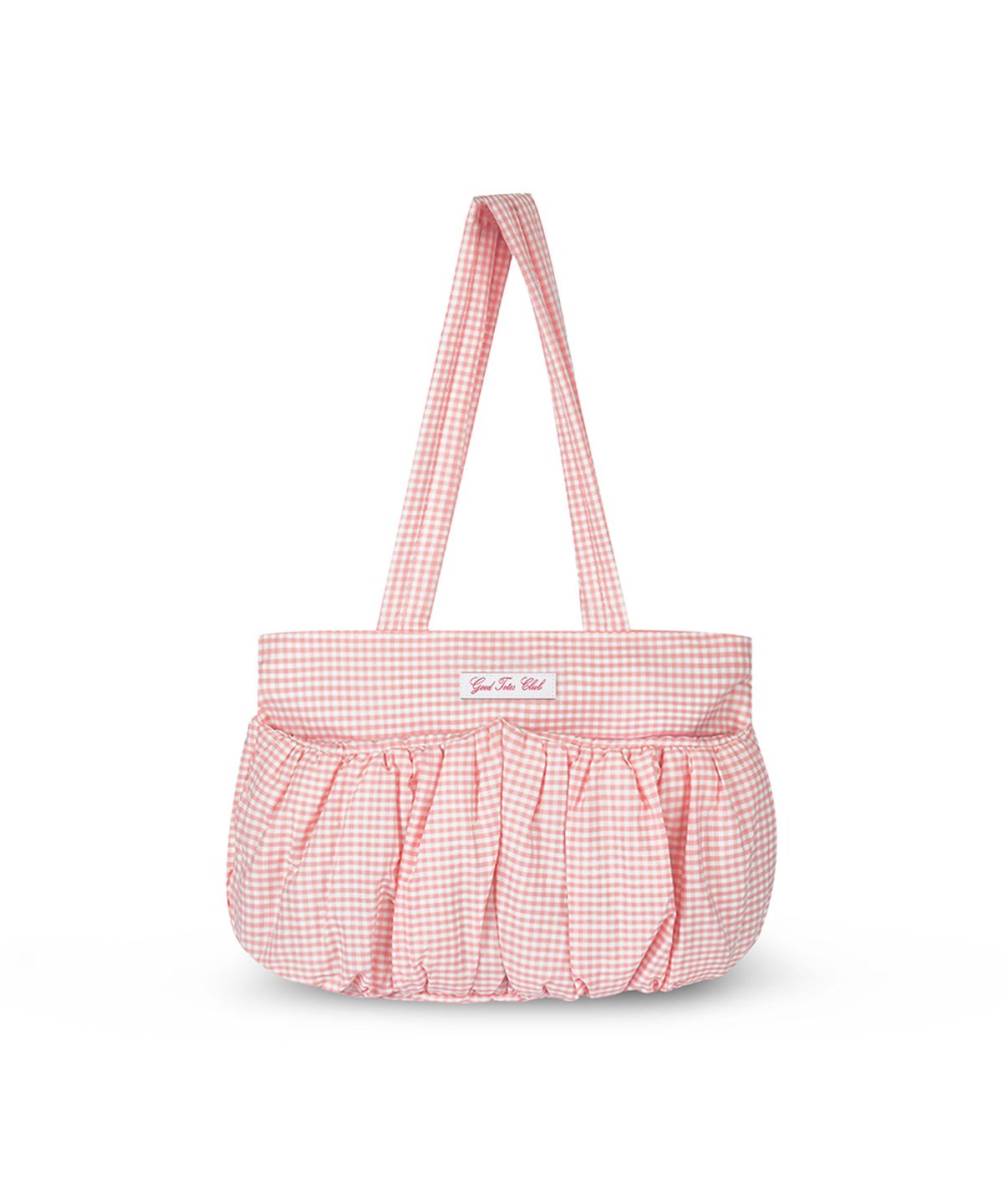 굿토드즈(GOODTOTES) 수플레 퍼프 토트백 (Pink Check)