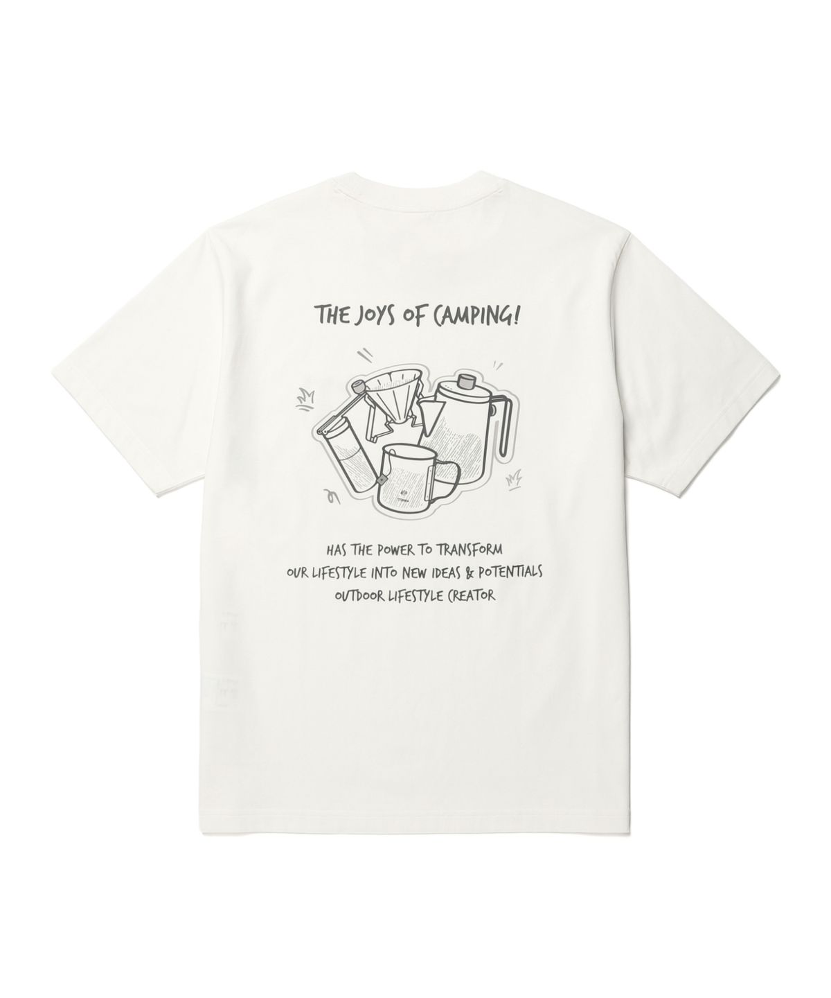스노우피크 어패럴(SNOWPEAK APPAREL) 에어로쿨 머그 그래픽 반팔 티셔츠 (S26MUFTS74) Off White