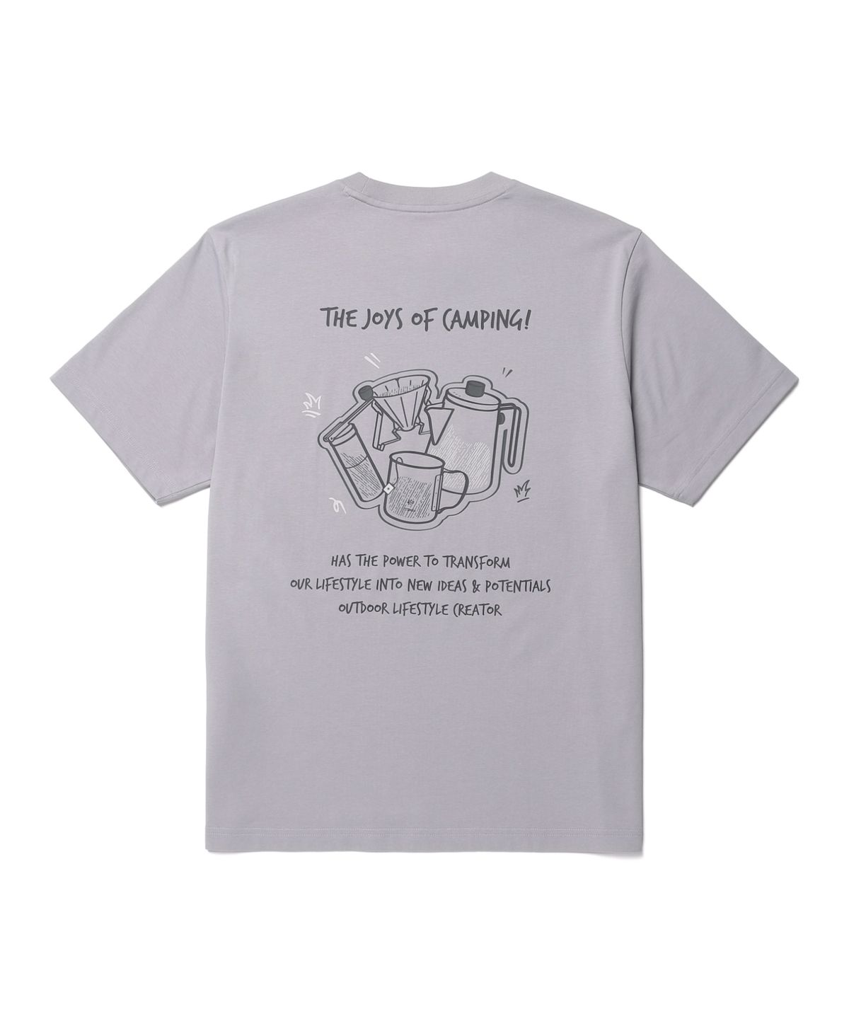 스노우피크 어패럴(SNOWPEAK APPAREL) 에어로쿨 머그 그래픽 반팔 티셔츠 (S26MUFTS74) Gray Blue