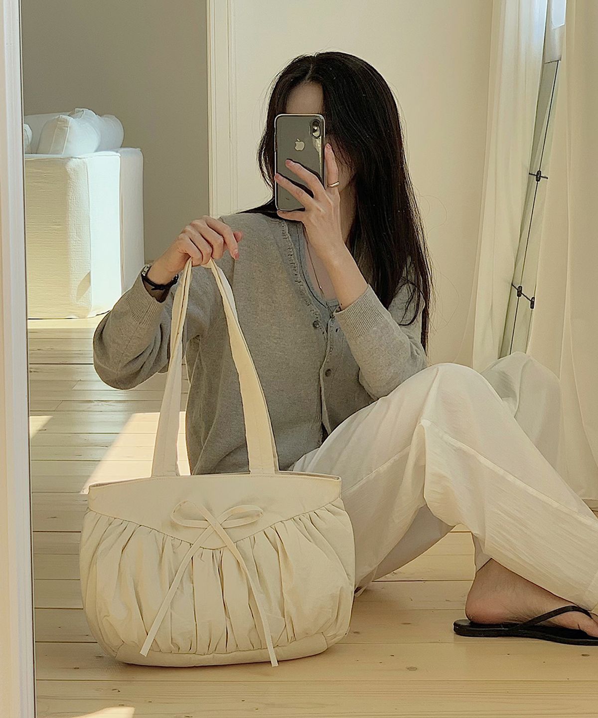 굿토드즈(GOODTOTES) 수플레 퍼프 토트백 (Cream)