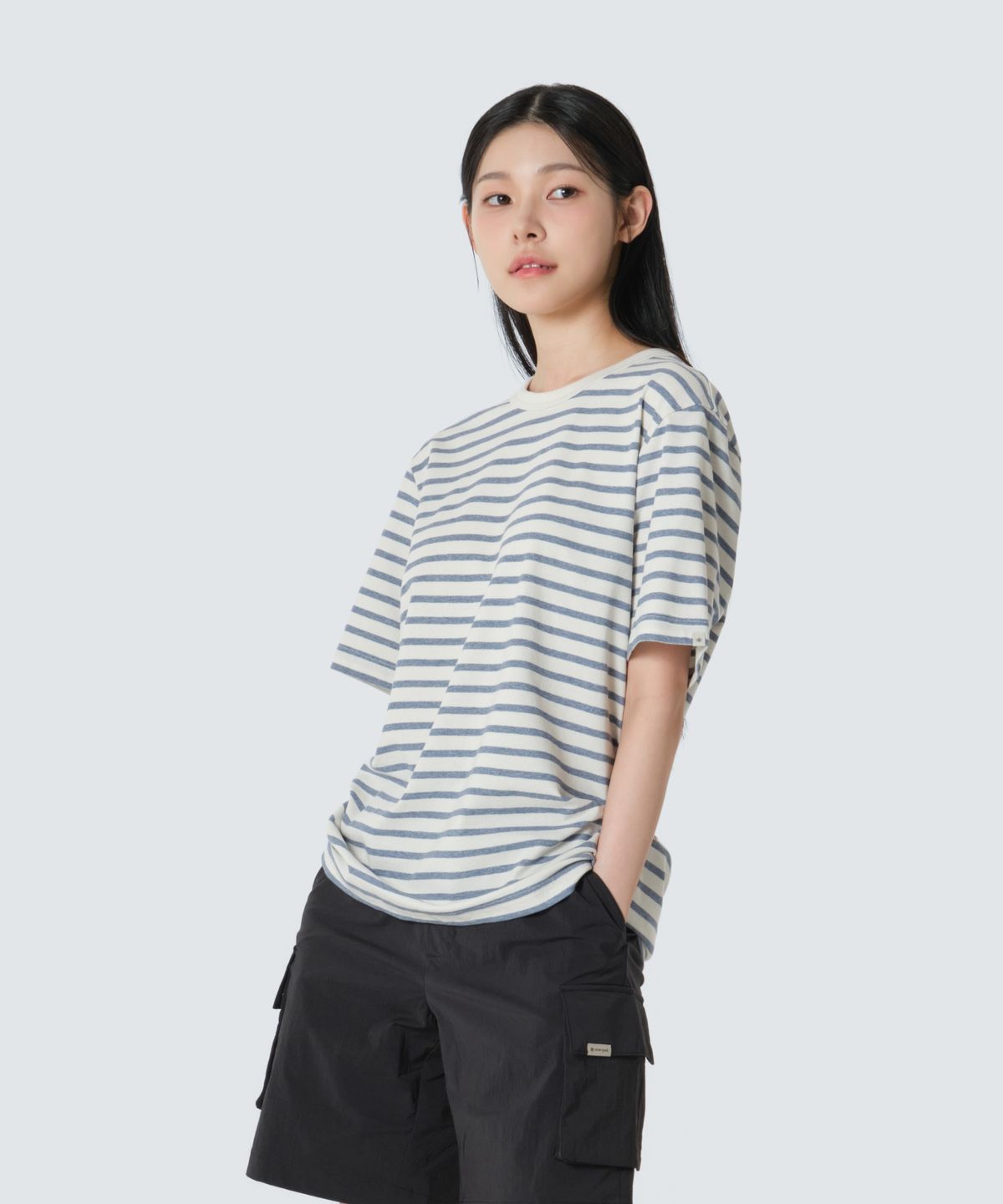 스노우피크 어패럴(SNOWPEAK APPAREL) 소로나 스트라이프 반팔 티셔츠 (S26MUFTS68) Blue