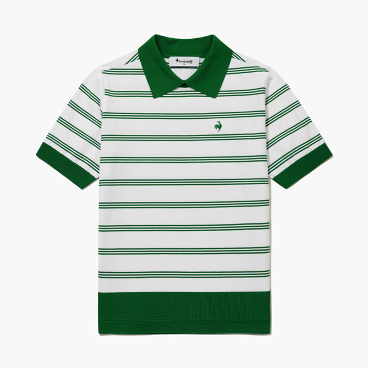르꼬끄 골프(LECOQ GOLF) 여성 스트라이프 카라 반팔 스웨터 _GREN GR122LKP31