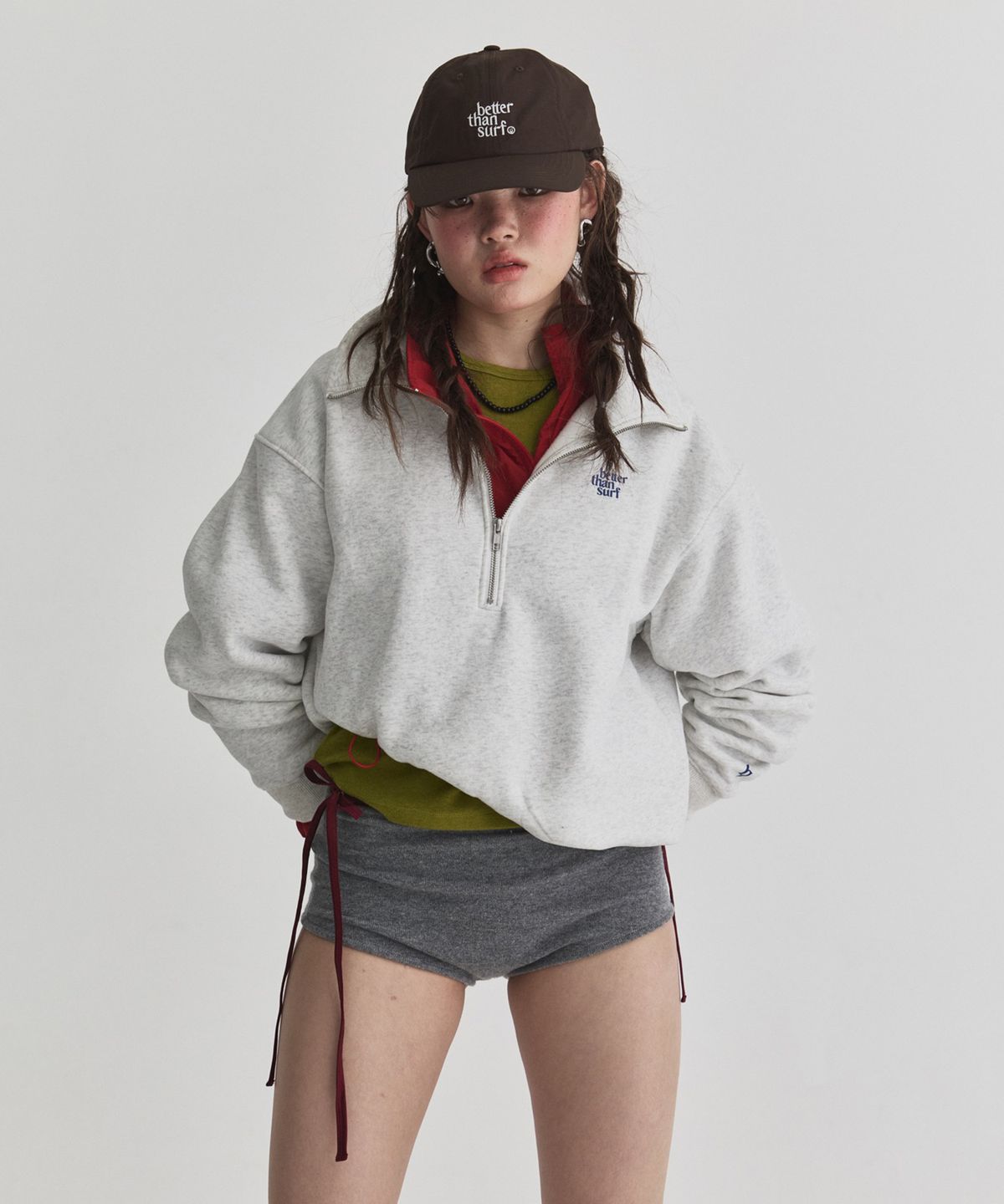 배러댄서프(BETTER THAN SURF) SMILE LOGO BEACH CAP - MOCHA