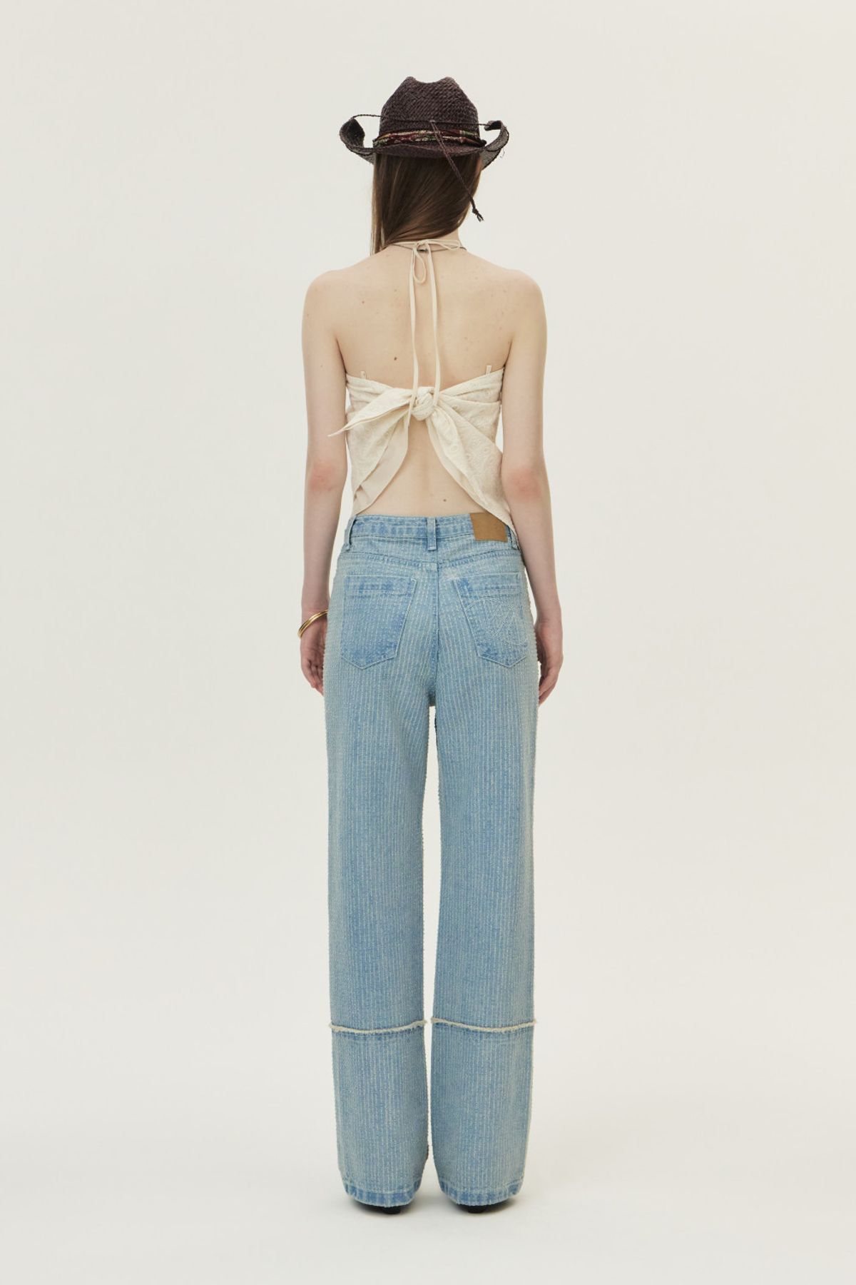 쿠메(KUMÉ) Paisley Lace Scarf Top, Ecru