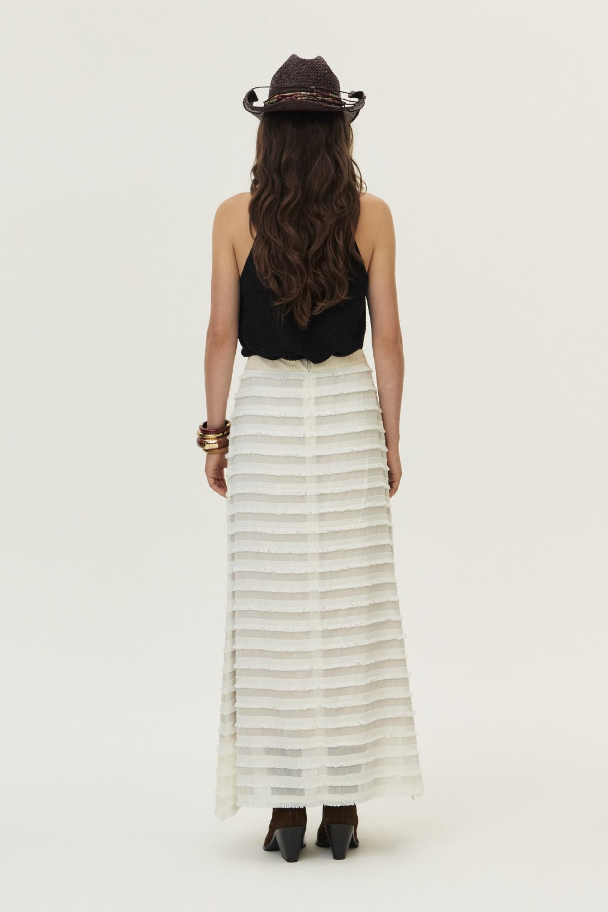 쿠메(KUMÉ) Loosely Knitted Halter Knit Top, Black