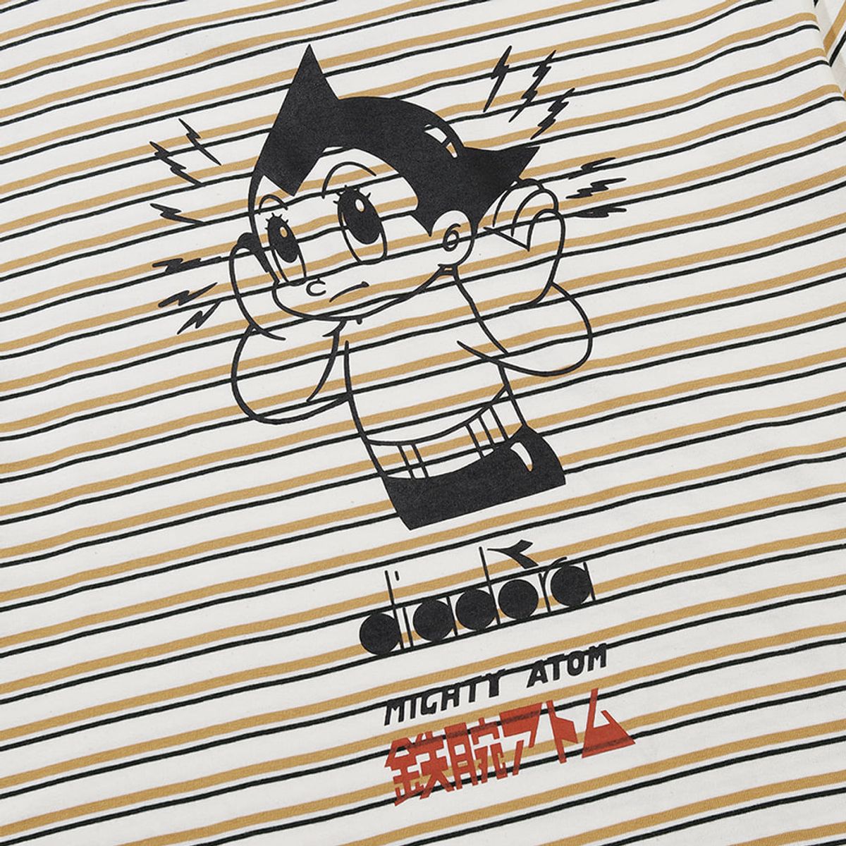 디아도라(diadora) 아톰 스트라이프 반팔 티셔츠 BEIGE