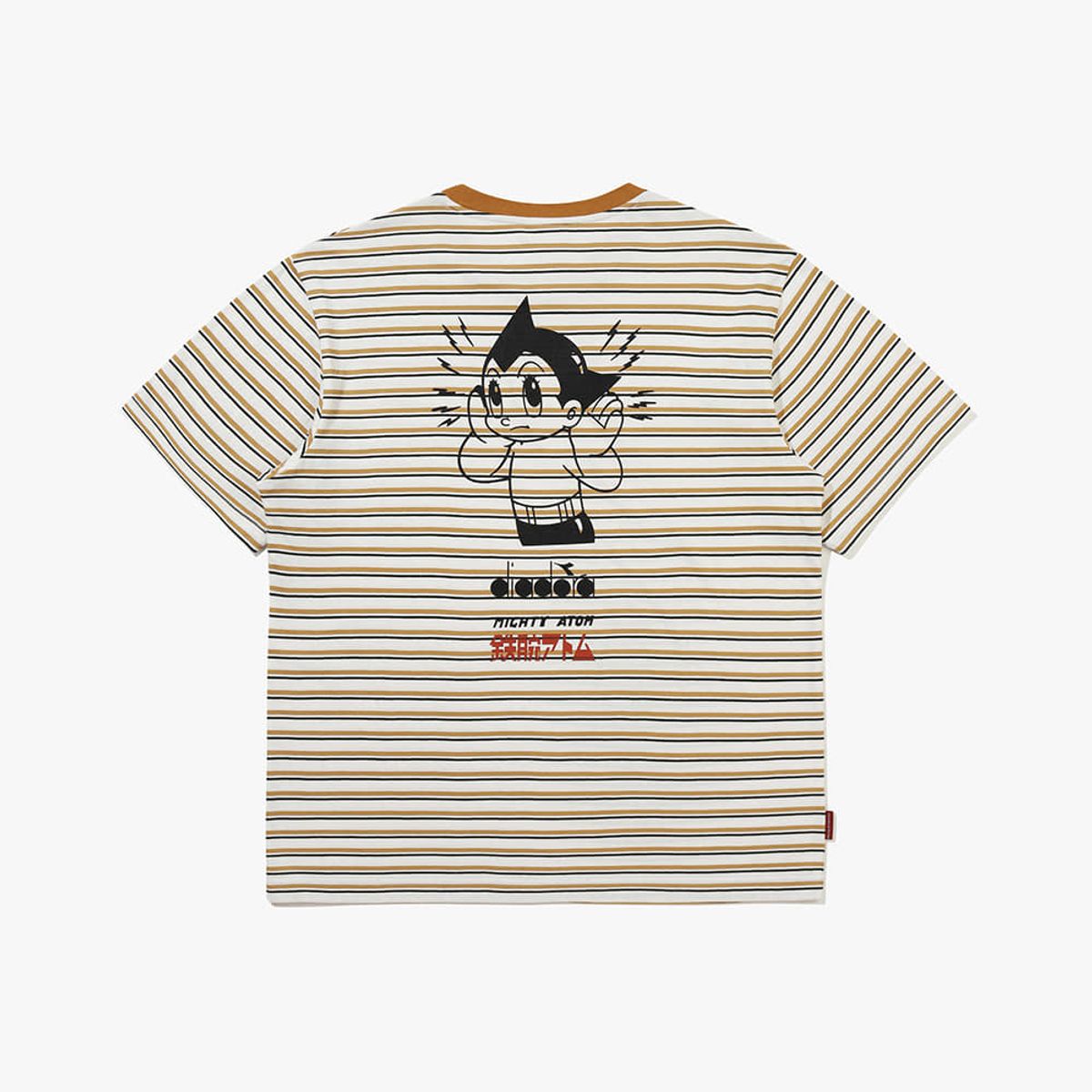 디아도라(diadora) 아톰 스트라이프 반팔 티셔츠 BEIGE