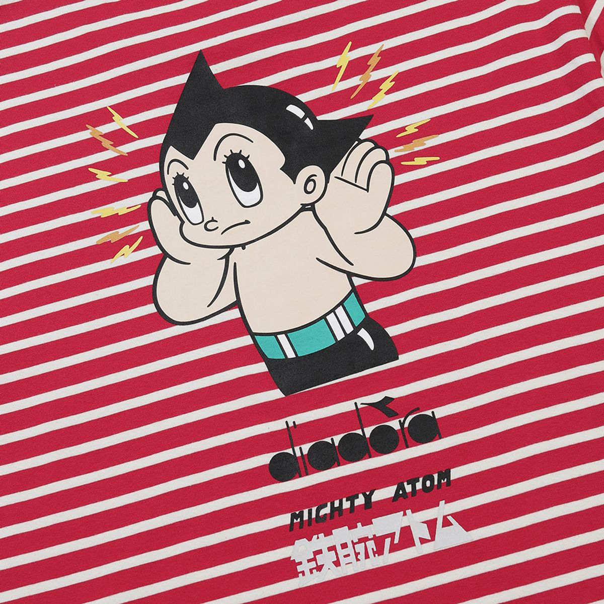 디아도라(diadora) 아톰 스트라이프 반팔 티셔츠 RED