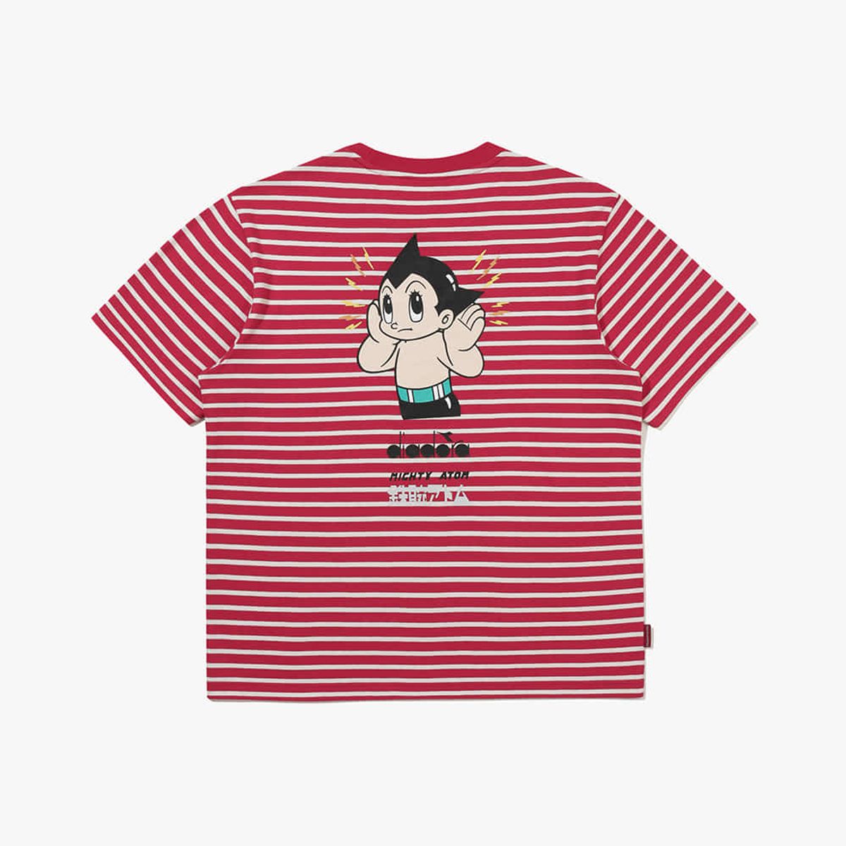 디아도라(diadora) 아톰 스트라이프 반팔 티셔츠 RED