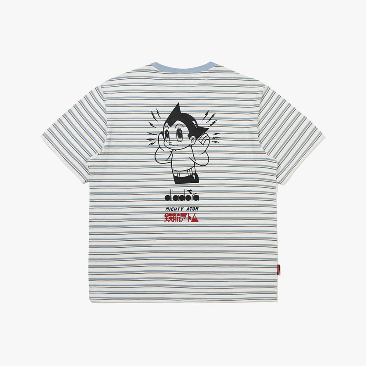 디아도라(diadora) 아톰 스트라이프 반팔 티셔츠 BLUE
