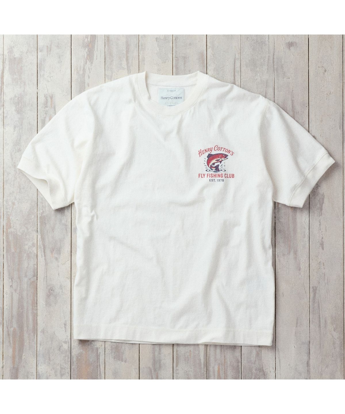 헨리코튼(HENRY COTTONS) [Fly Fishing Club] Artwork Round T-Shirt AZTAM26210WHX