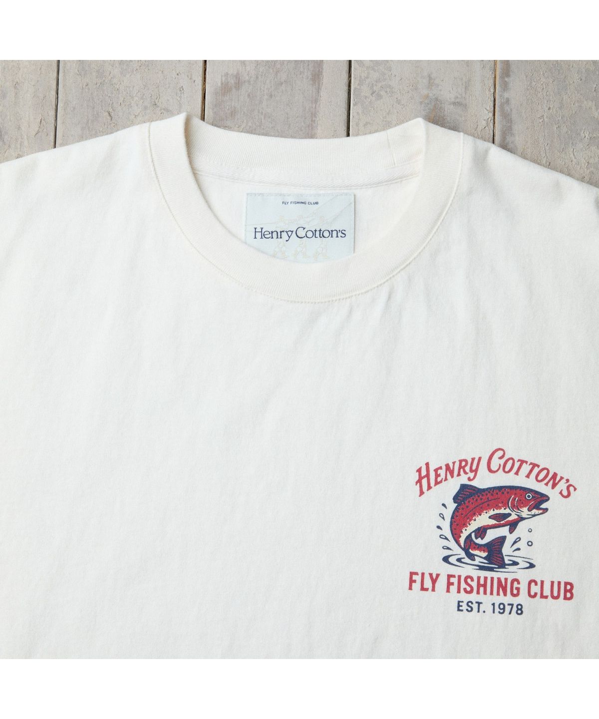 헨리코튼(HENRY COTTONS) [Fly Fishing Club] Artwork Round T-Shirt AZTAM26210WHX