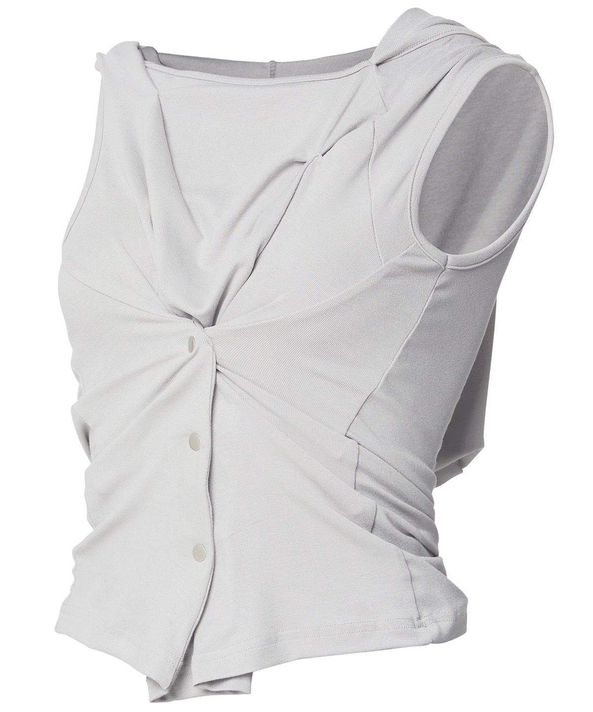 플레어업(FLAREUP) Asymmetric Snap Hoodie (FL-133_Cloud White)