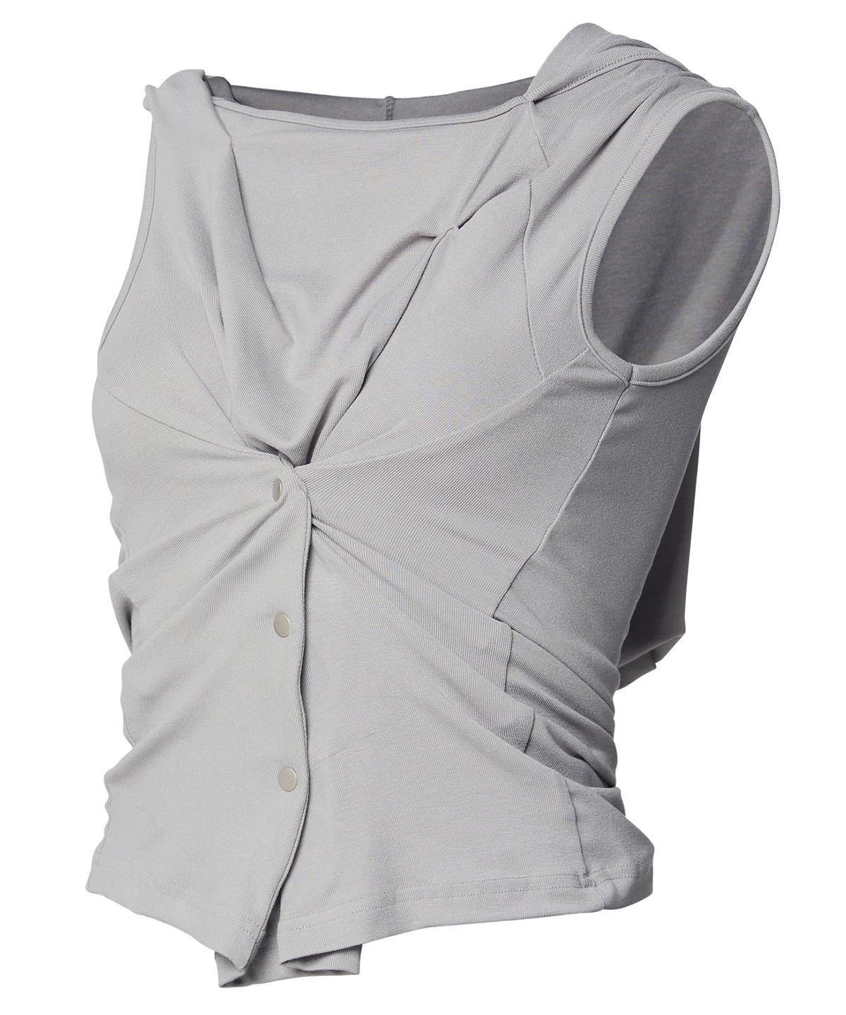 플레어업(FLAREUP) Asymmetric Snap Hoodie (FL-133_Gray)