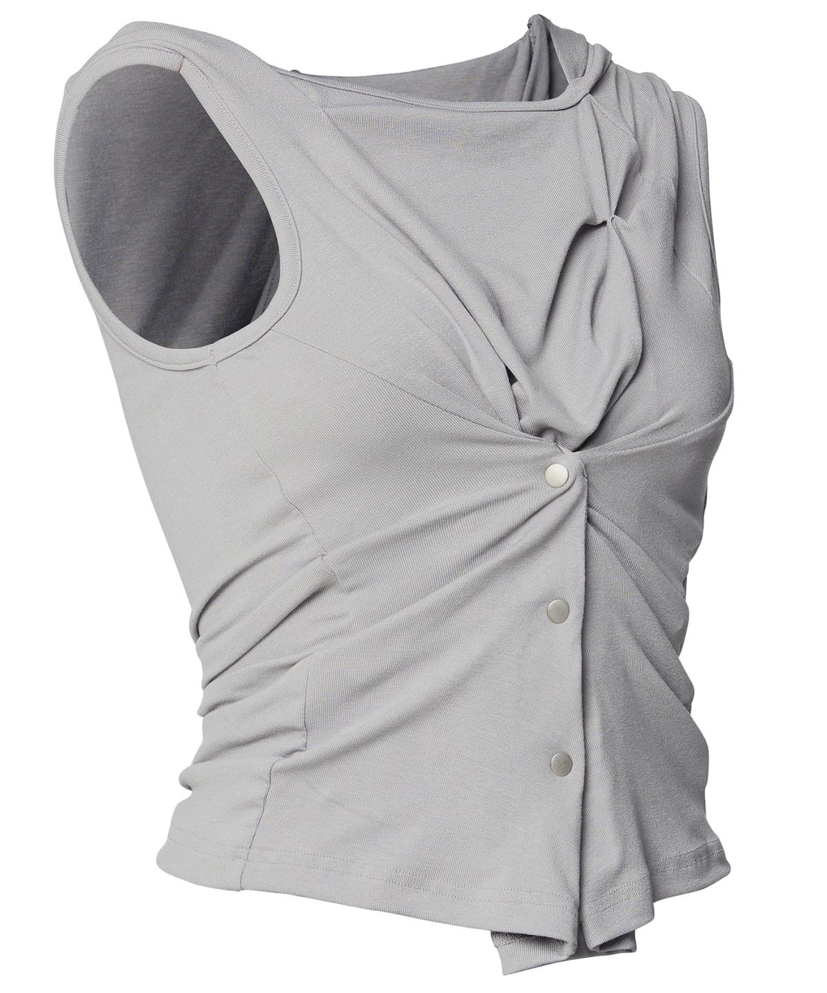 플레어업(FLAREUP) Asymmetric Snap Hoodie (FL-133_Gray)