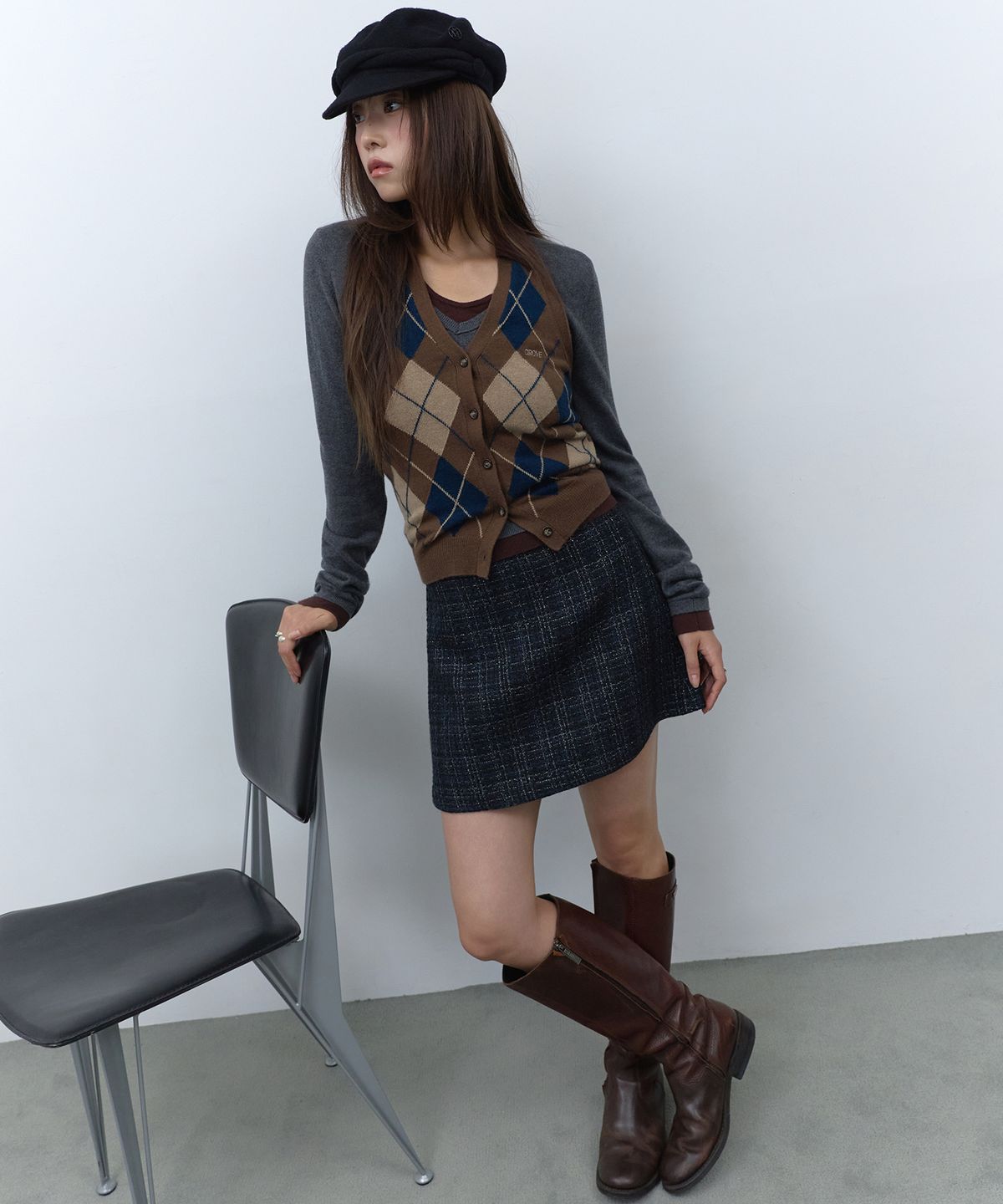 라피네아뜰리에(RAFFINE ATELIER) 프레피 백 플리츠 스커트