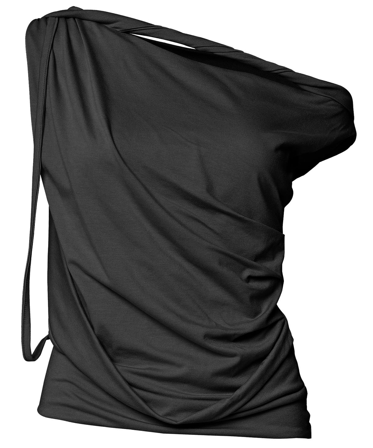 플레어업(FLAREUP) Braided Drape One-Shoulder Top (FL-140_Black)