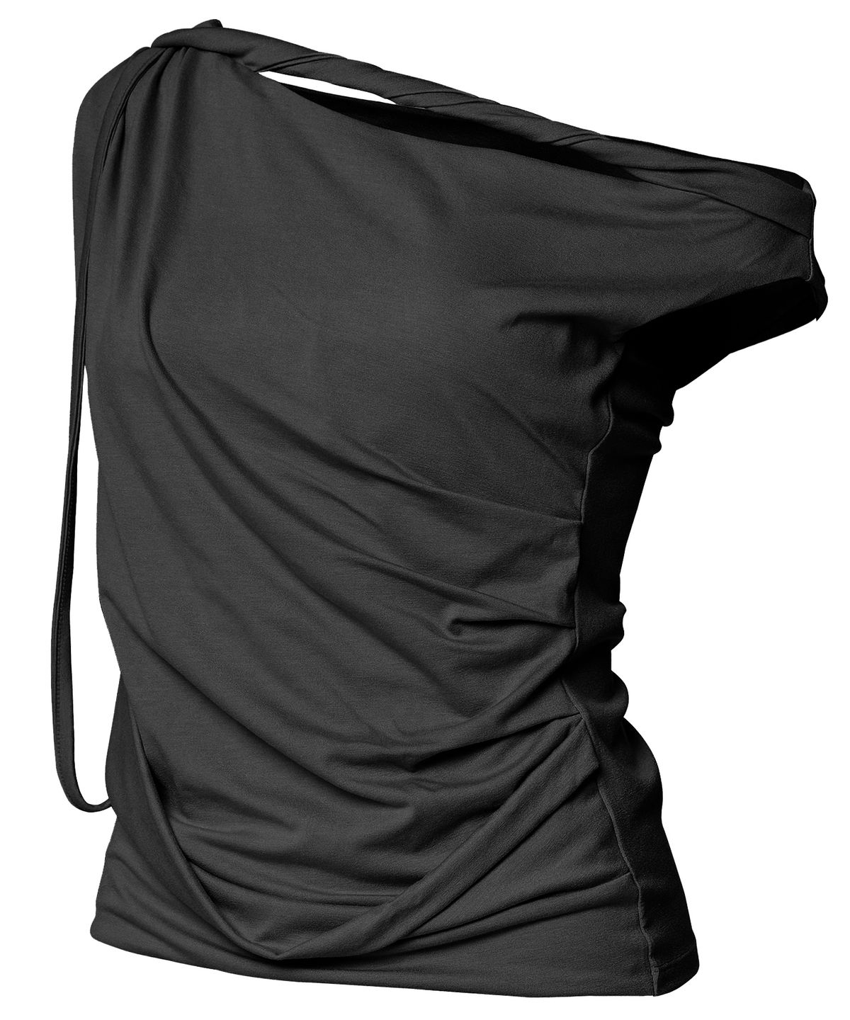 플레어업(FLAREUP) Braided Drape One-Shoulder Top (FL-140_Black)
