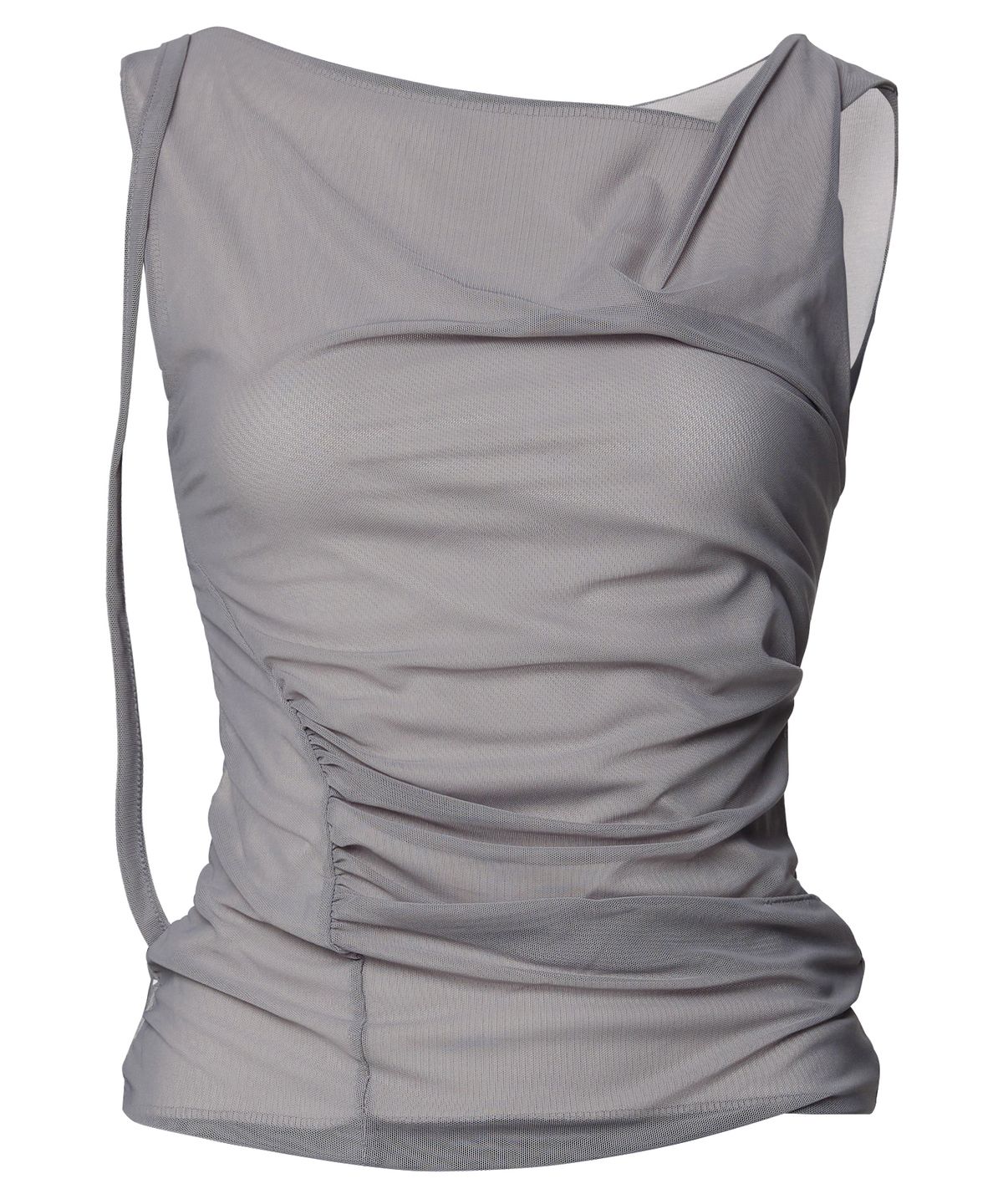 플레어업(FLAREUP) Draped Mesh Layered Sleeveless (FL-116_Gray)