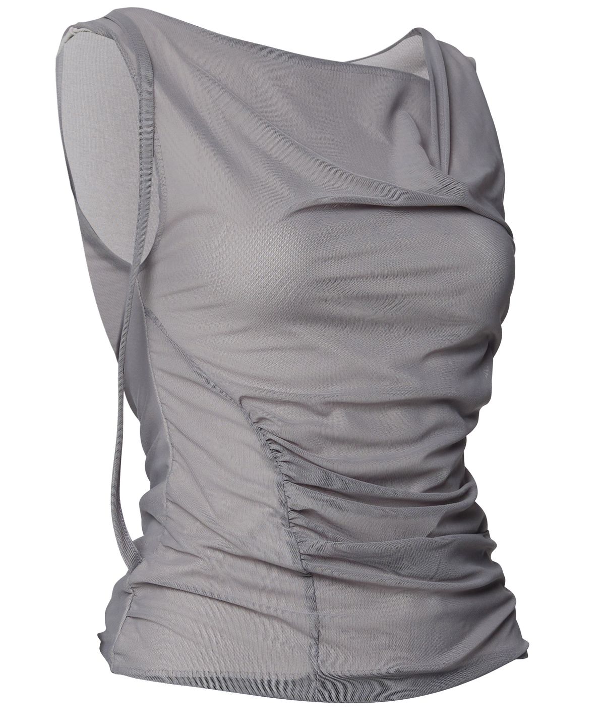 플레어업(FLAREUP) Draped Mesh Layered Sleeveless (FL-116_Gray)