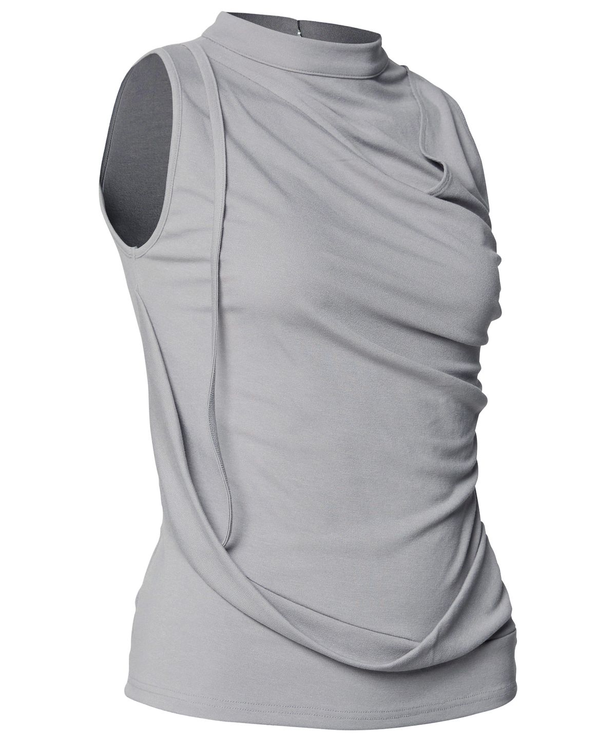 플레어업(FLAREUP) Draped Sleeveless Top (FL-135_Gray)