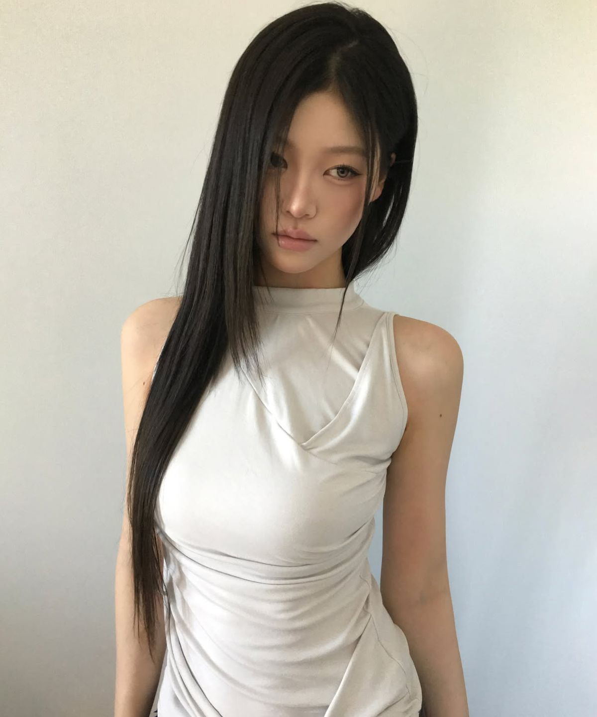 플레어업(FLAREUP) Draped Sleeveless Top (FL-135_Cloud White)