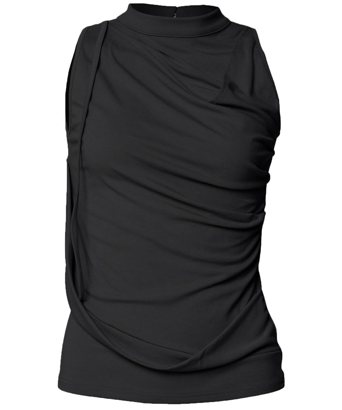 플레어업(FLAREUP) Draped Sleeveless Top (FL-135_Black)