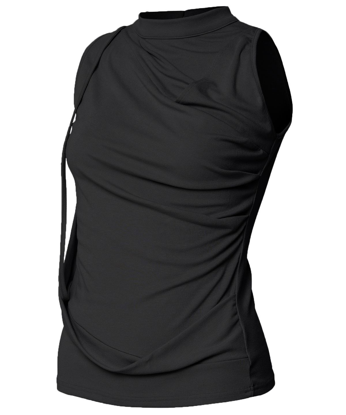 플레어업(FLAREUP) Draped Sleeveless Top (FL-135_Black)