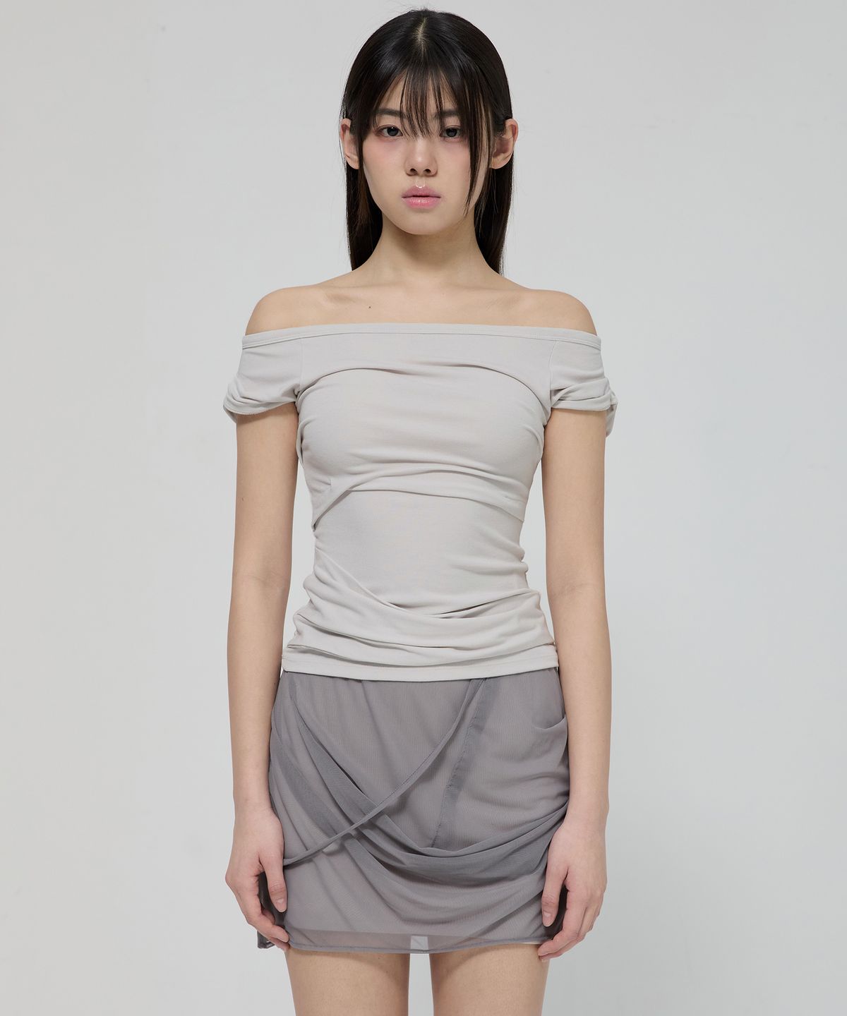 플레어업(FLAREUP) Draped Top (FL-130_Cloud White)