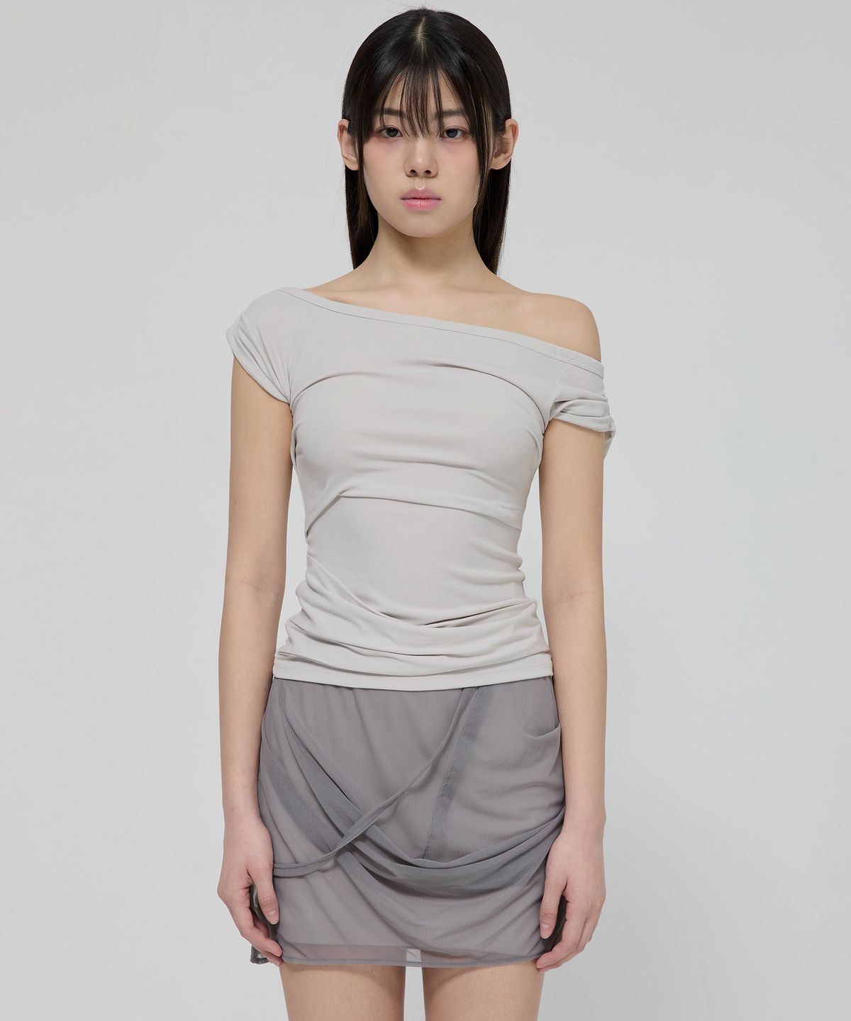 플레어업(FLAREUP) Draped Top (FL-130_Cloud White)