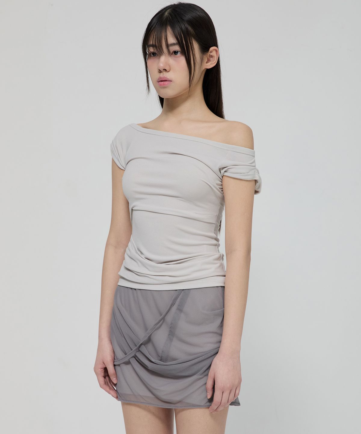 플레어업(FLAREUP) Draped Top (FL-130_Cloud White)